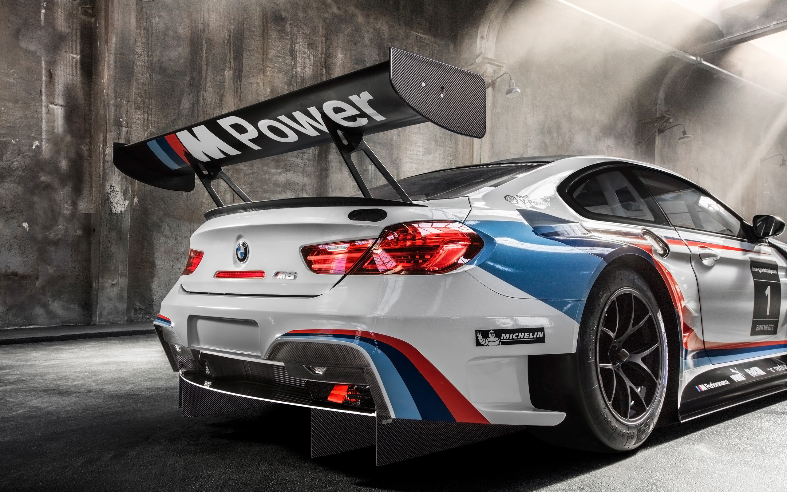 BMW M6 GT3, BMW M Power, Auto da corsa, Livrea M, Alettone, 2K, sfondo per PC