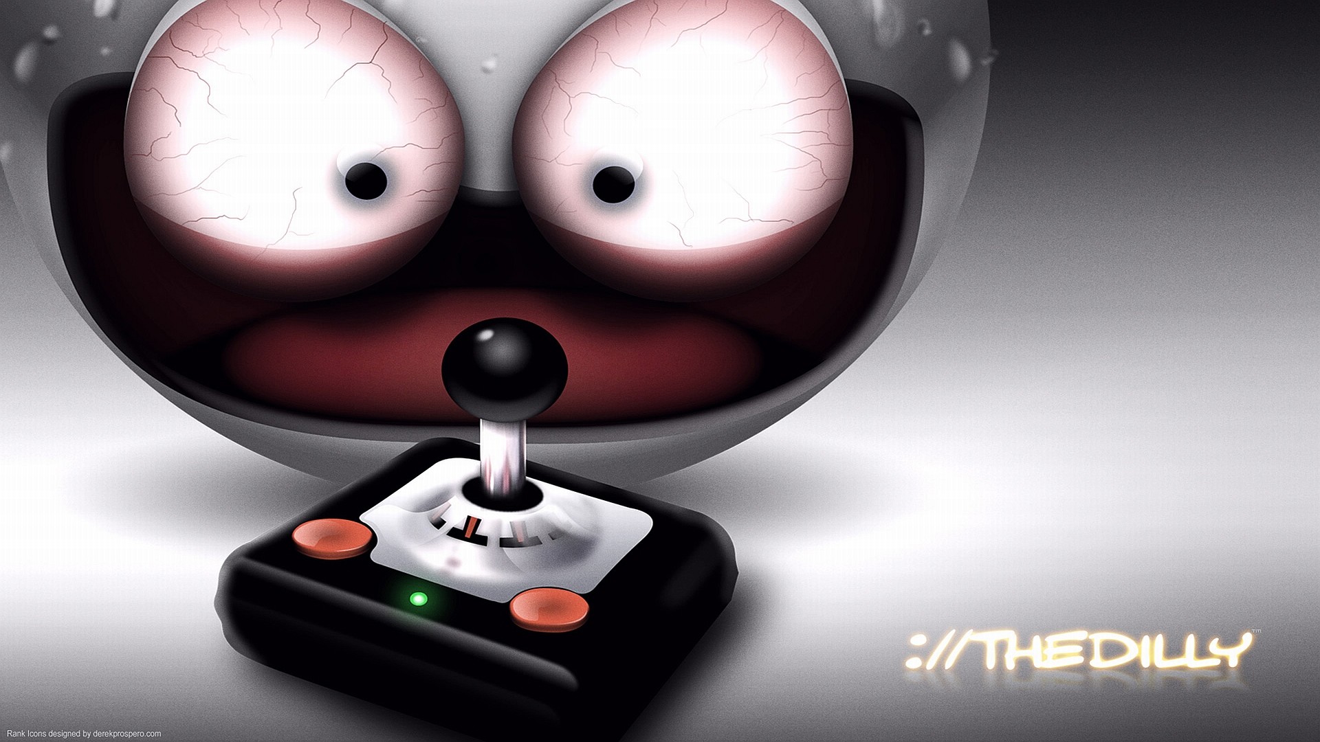 Joystick, Personaggio cartoon, Occhi, Retro gaming, Full HD, sfondo Windows 11