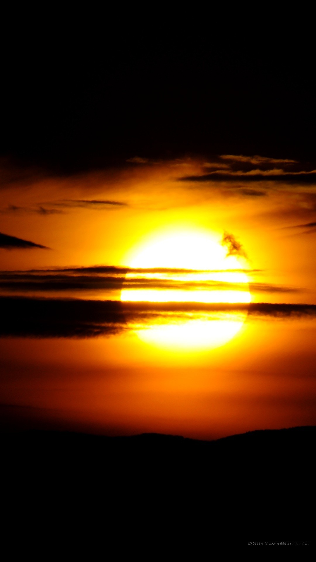 Tramonto, Sole, Nuvole, Silhouette, Full HD, sfondo per smartphone