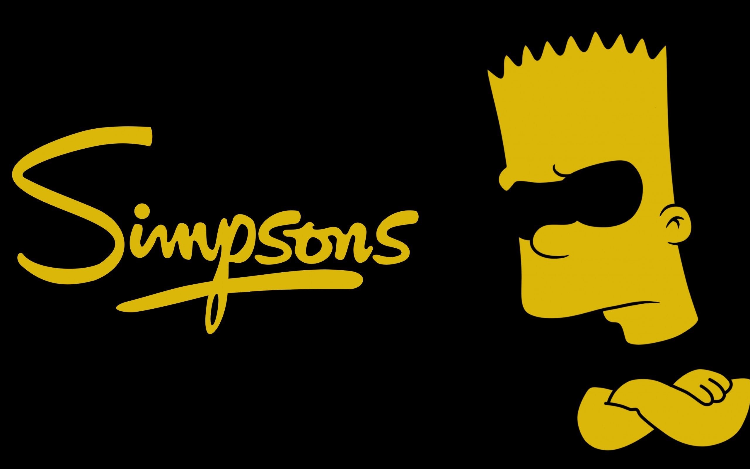 Bart Simpson, I Simpson, Logo, Sfondo nero, 2K, wallpaper per computer