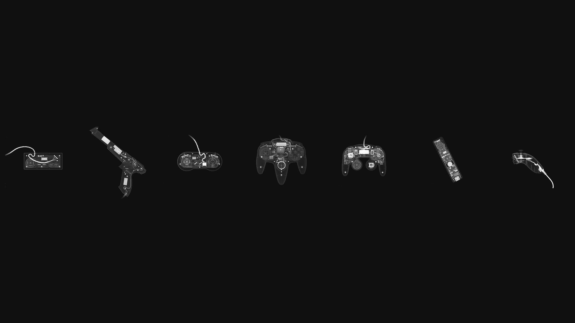 Controller, Console, Evoluzione, Sfondo nero, Videogiochi, 16:9 Full HD, wallpaper widescreen