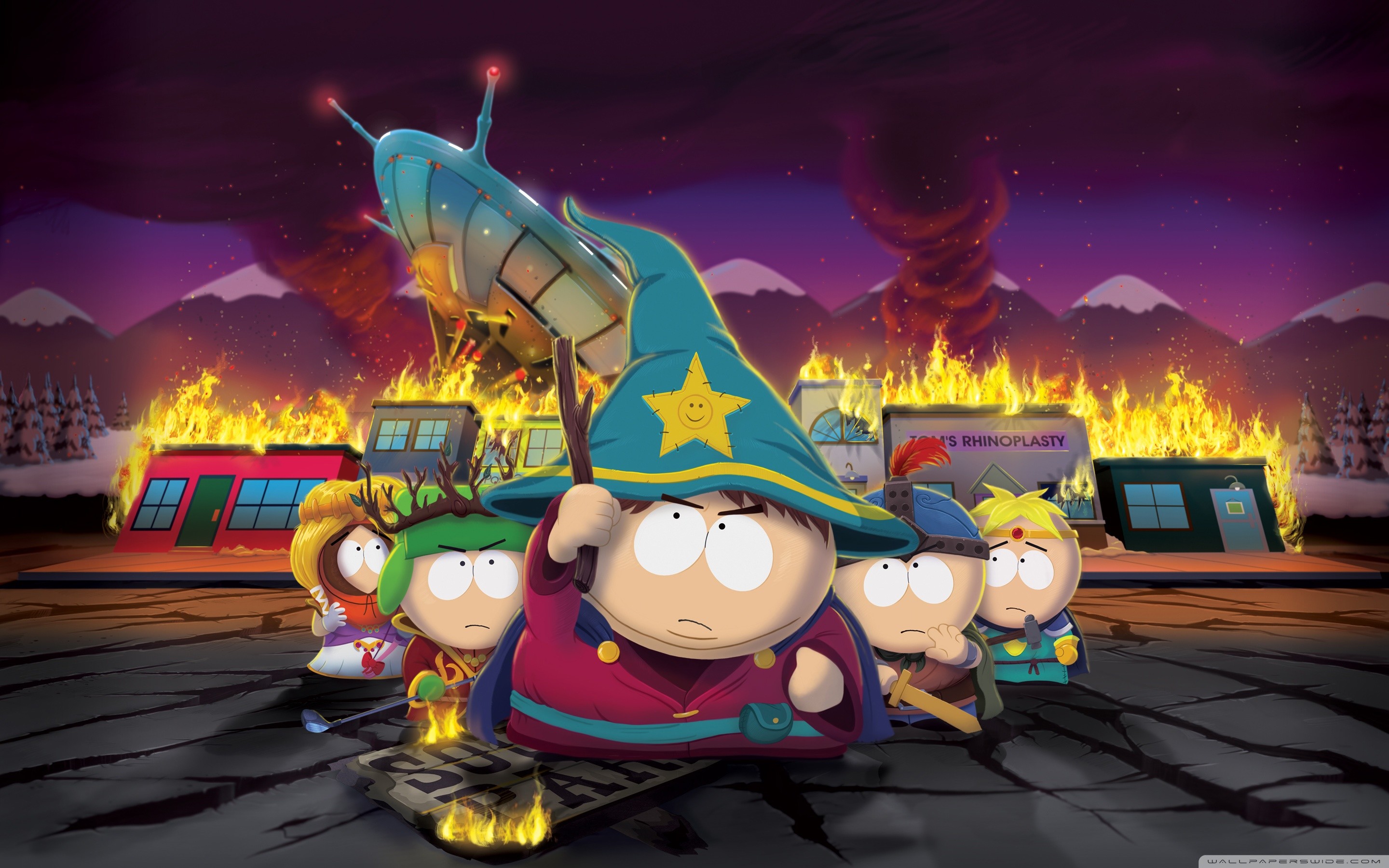 South Park: Il bastone della verità, Eric Cartman, Grande Mago, Incendio, Videogioco, wallpaper 2K