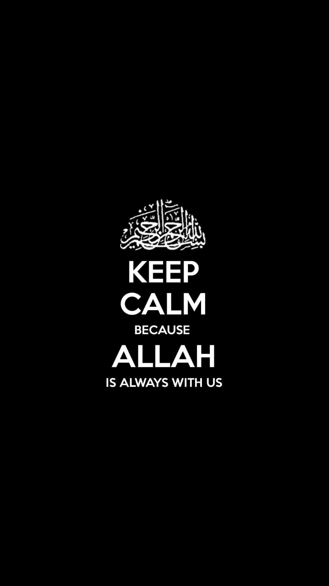 Keep Calm, Allah, Citazione, Sfondo nero, 1080x1920, schermata di blocco iPhone