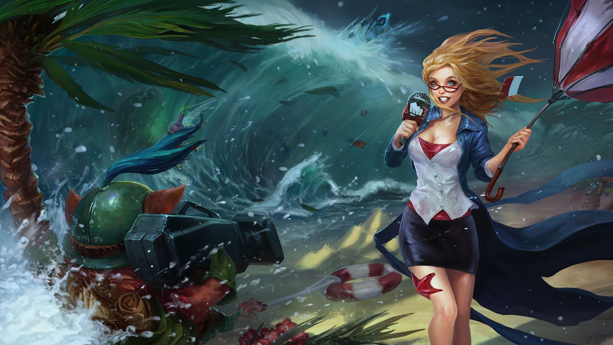 Lux, Rammus, League of Legends, Giornalista, Tempesta, 16:9 Full HD, sfondo widescreen