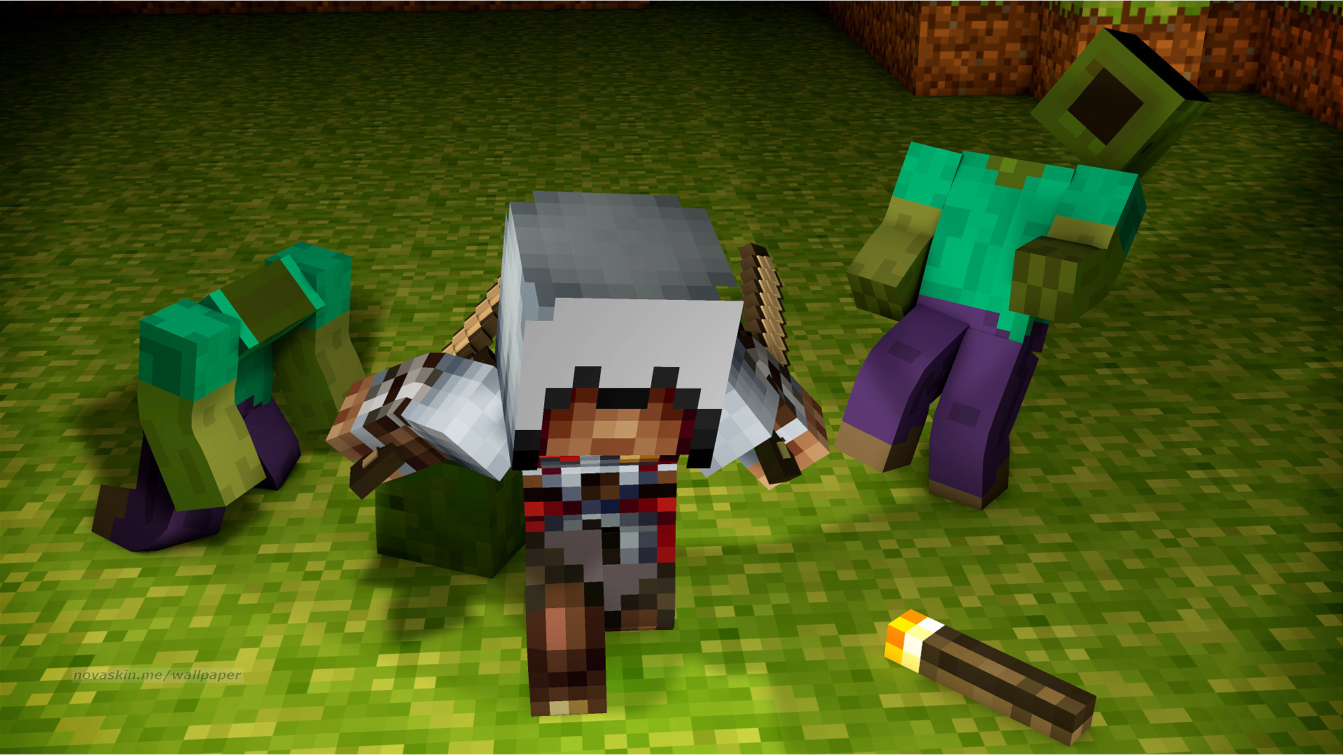 Minecraft, Ezio Auditore, Assassin's Creed, Zombie, Skin, Full HD, sfondo per PC e portatile