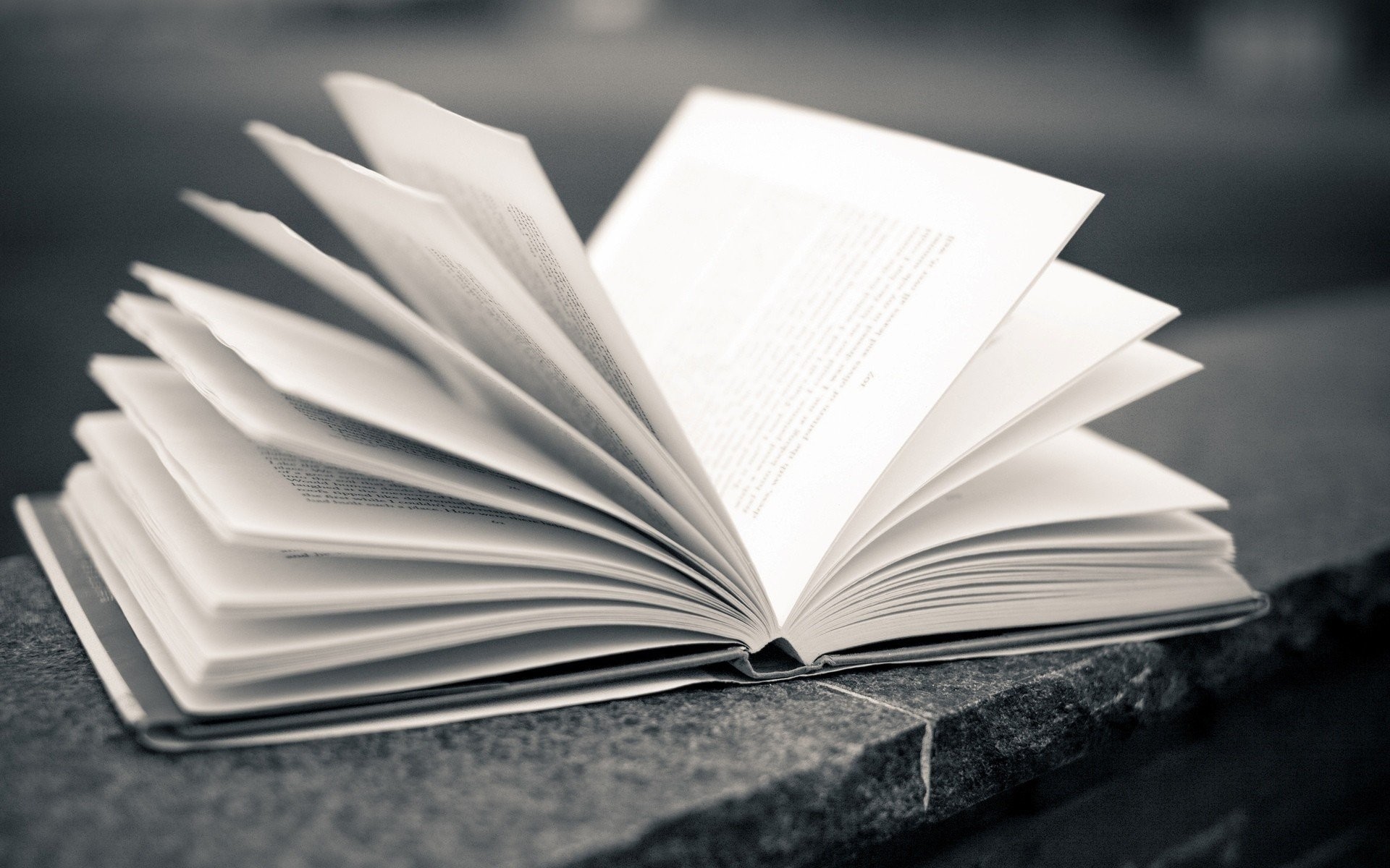 Libro aperto, Pagine, Bianco e nero, 1920x1200, wallpaper desktop