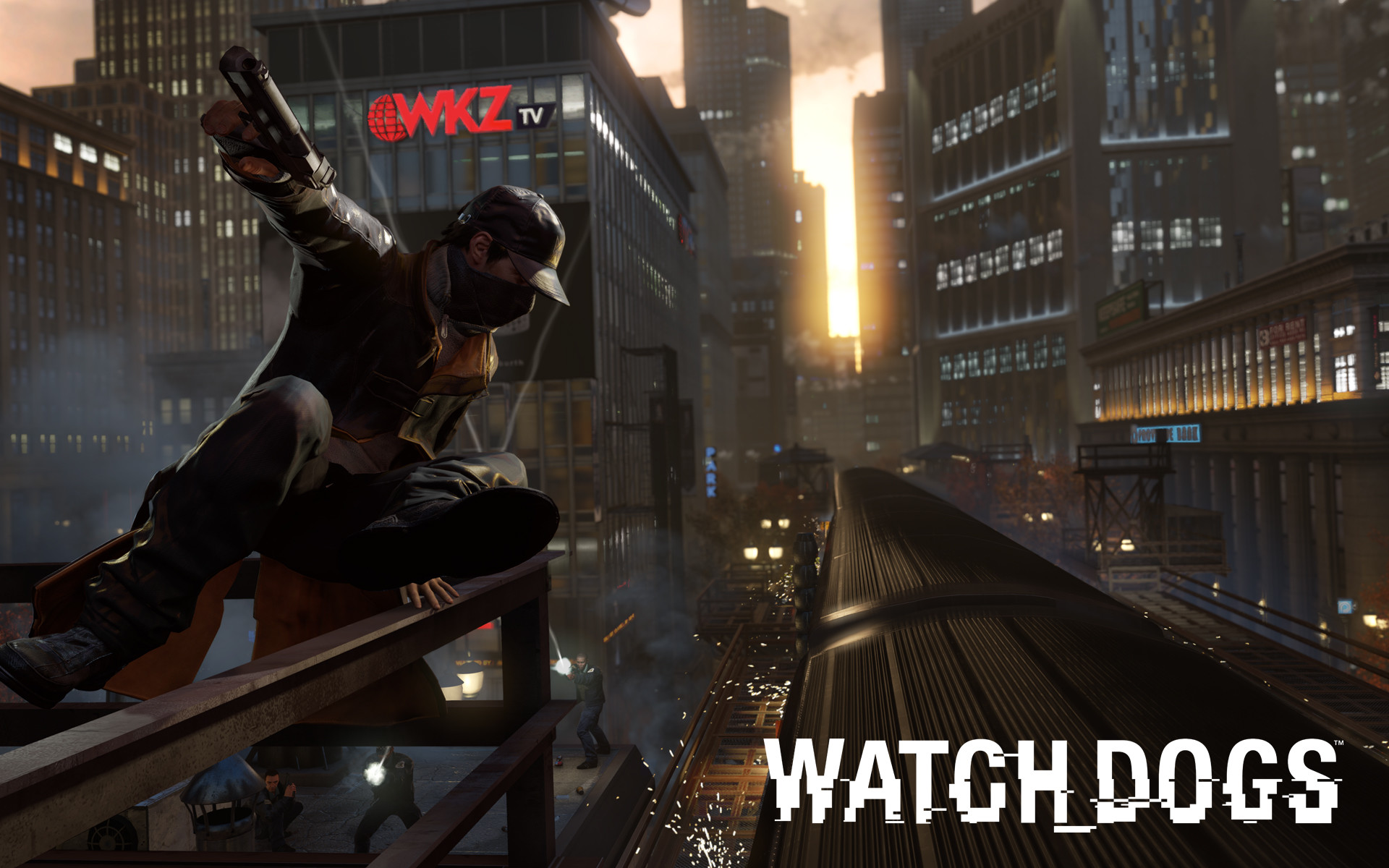 Aiden Pearce, Watch Dogs, Treno, Città, 1920x1200, sfondo per PC
