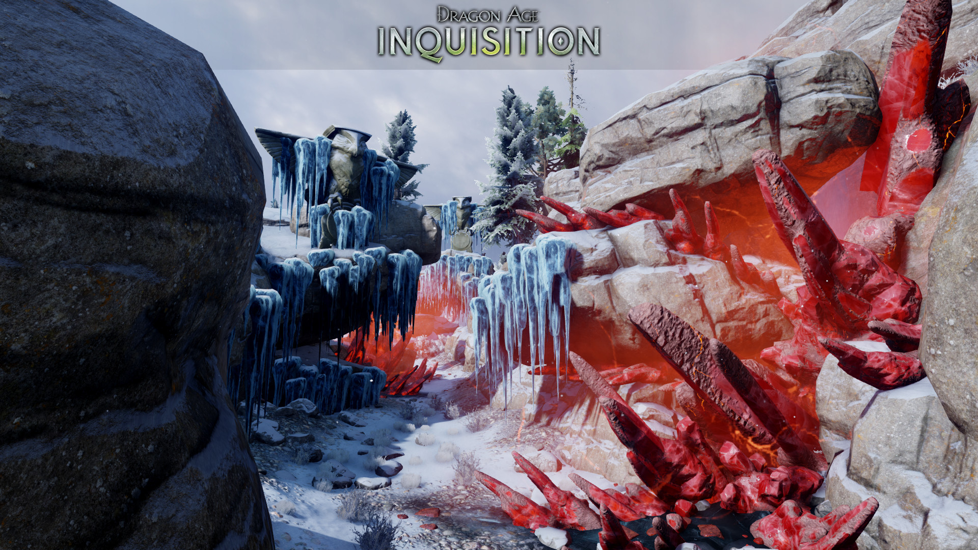 Dragon Age: Inquisition, Lyrium rosso, Ghiaccio, Cristalli, Full HD, sfondo per PC
