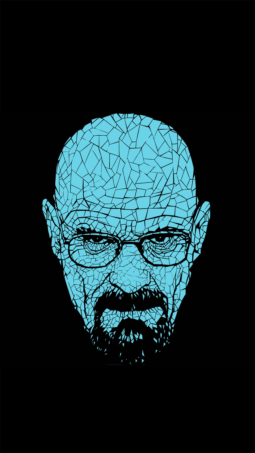 Walter White, Heisenberg, Breaking Bad, Metanfetamina blu, Sfondo nero, wallpaper Full HD per smartphone