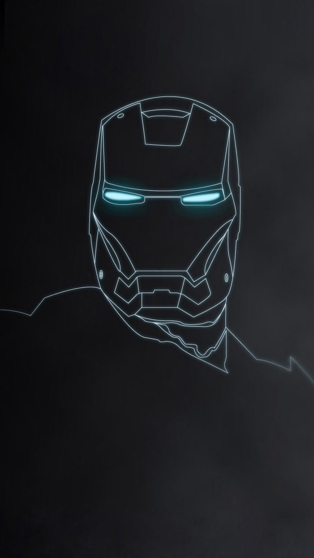 Iron Man, Marvel, Disegno al tratto, Sfondo nero, Minimalismo, schermata di blocco Asus Zenfone