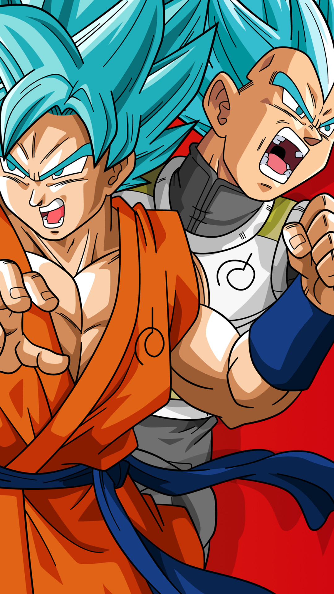 Goku, Vegeta, Super Saiyan Blue, Dragon Ball Super, Full HD, wallpaper per smartphone