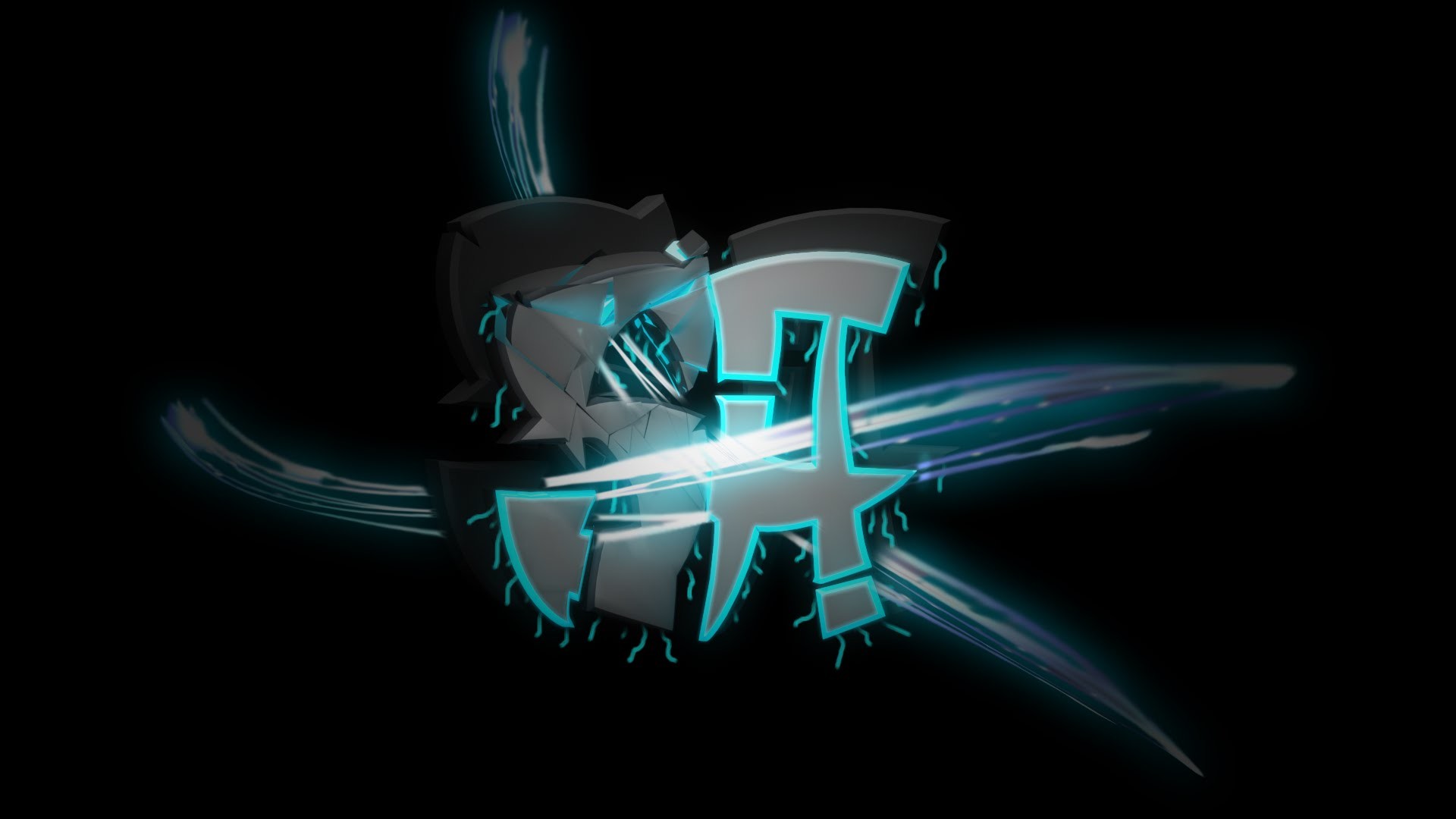 Logo 3D, Effetti luce, Sfondo nero, Full HD, wallpaper per PC