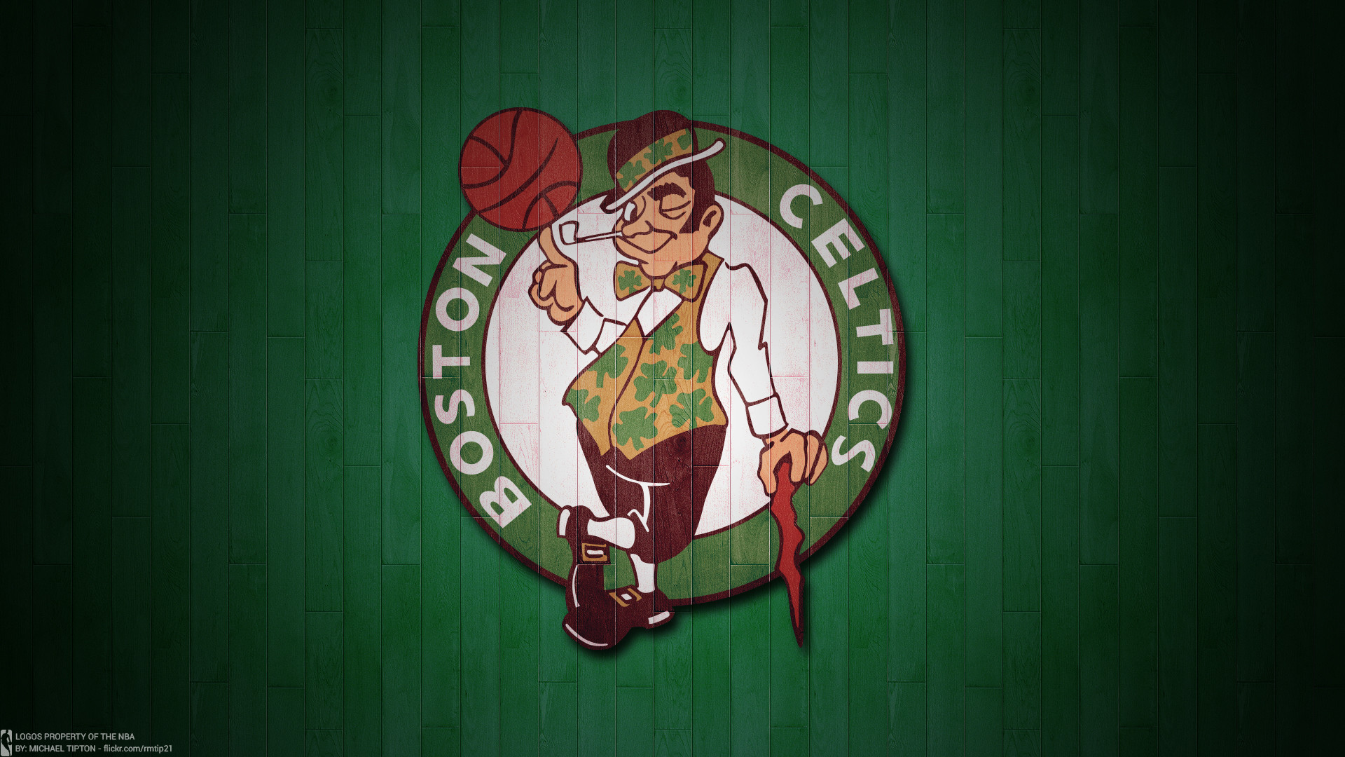 Boston Celtics, Lucky the Leprechaun, NBA, Parquet verde, 1920x1080, sfondo per PC