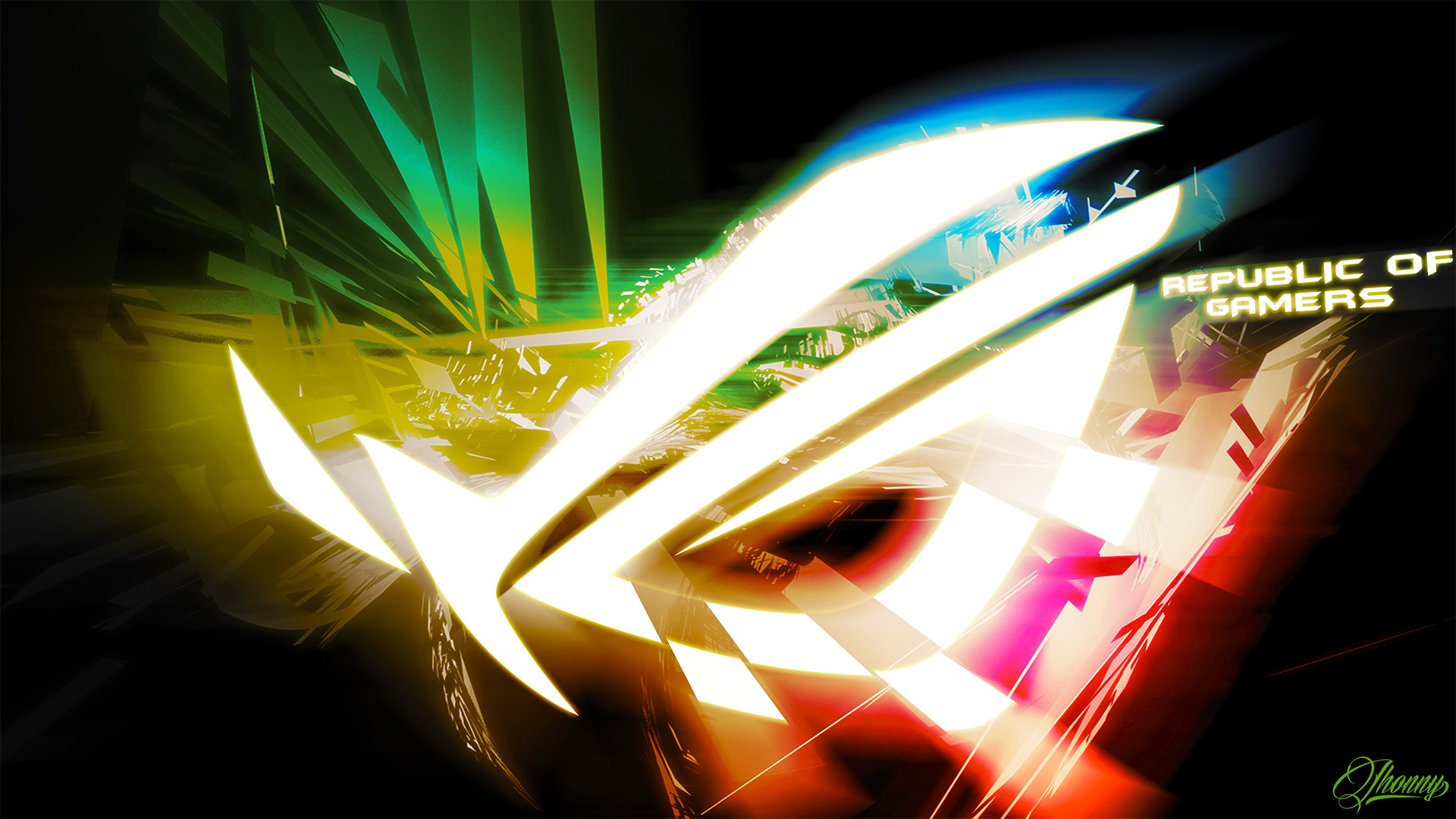 Logo ROG, Republic of Gamers, Asus, Colori vivaci, Astratto, 16:9 Full HD, sfondo widescreen