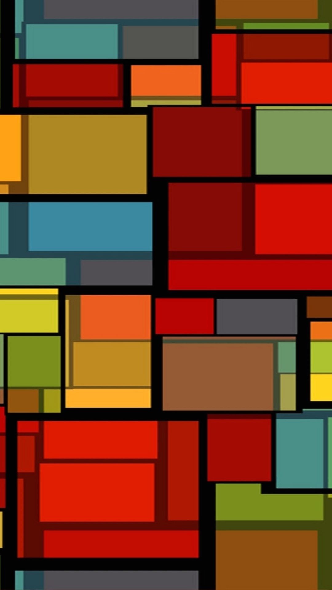 Rettangoli, Mosaico, Rosso, Geometrico, sfondo per il tuo smartphone
