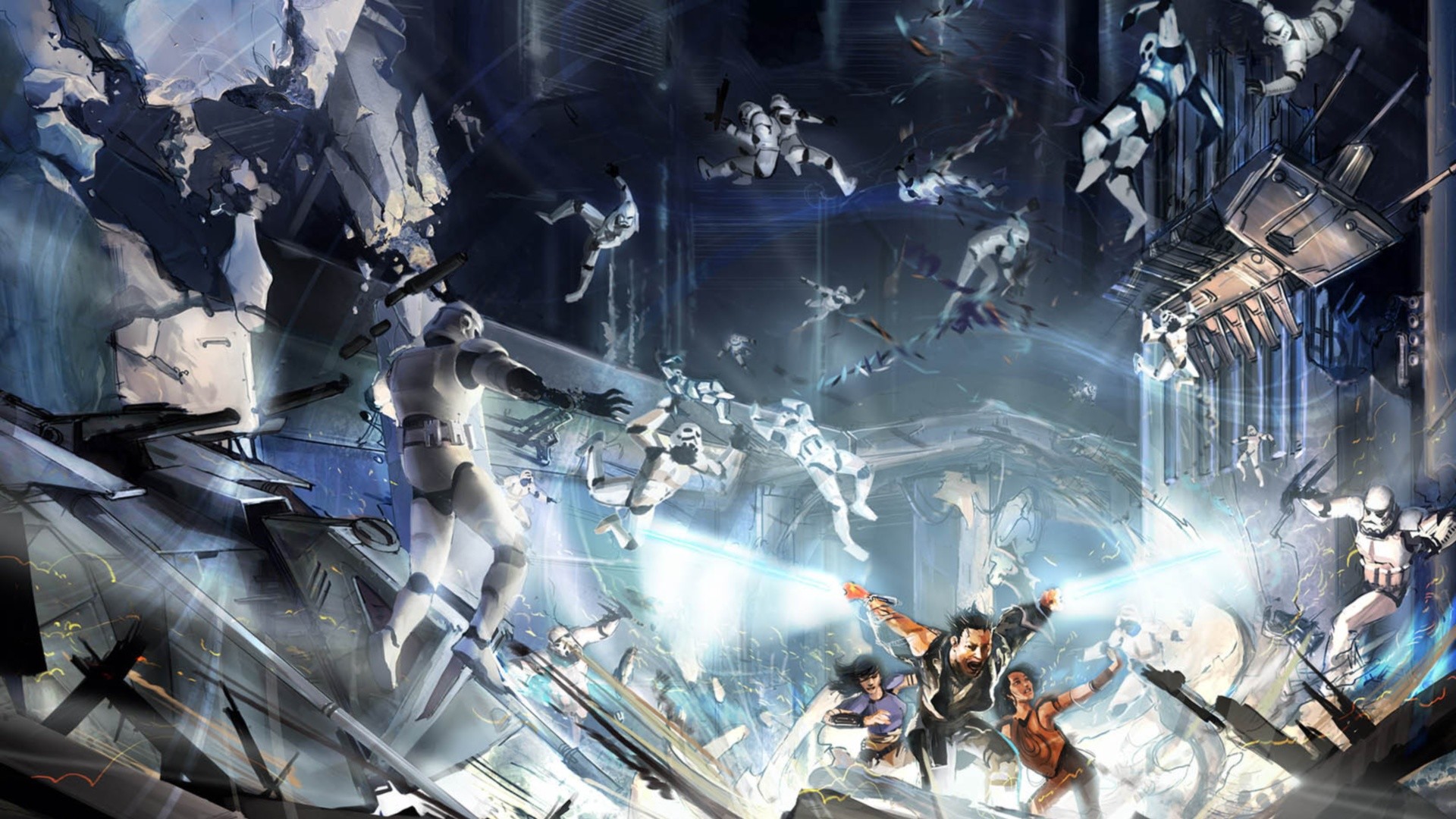 Stormtrooper, Star Wars: Il potere della Forza, Star Wars, Battaglia, Esplosione, sfondo per PC