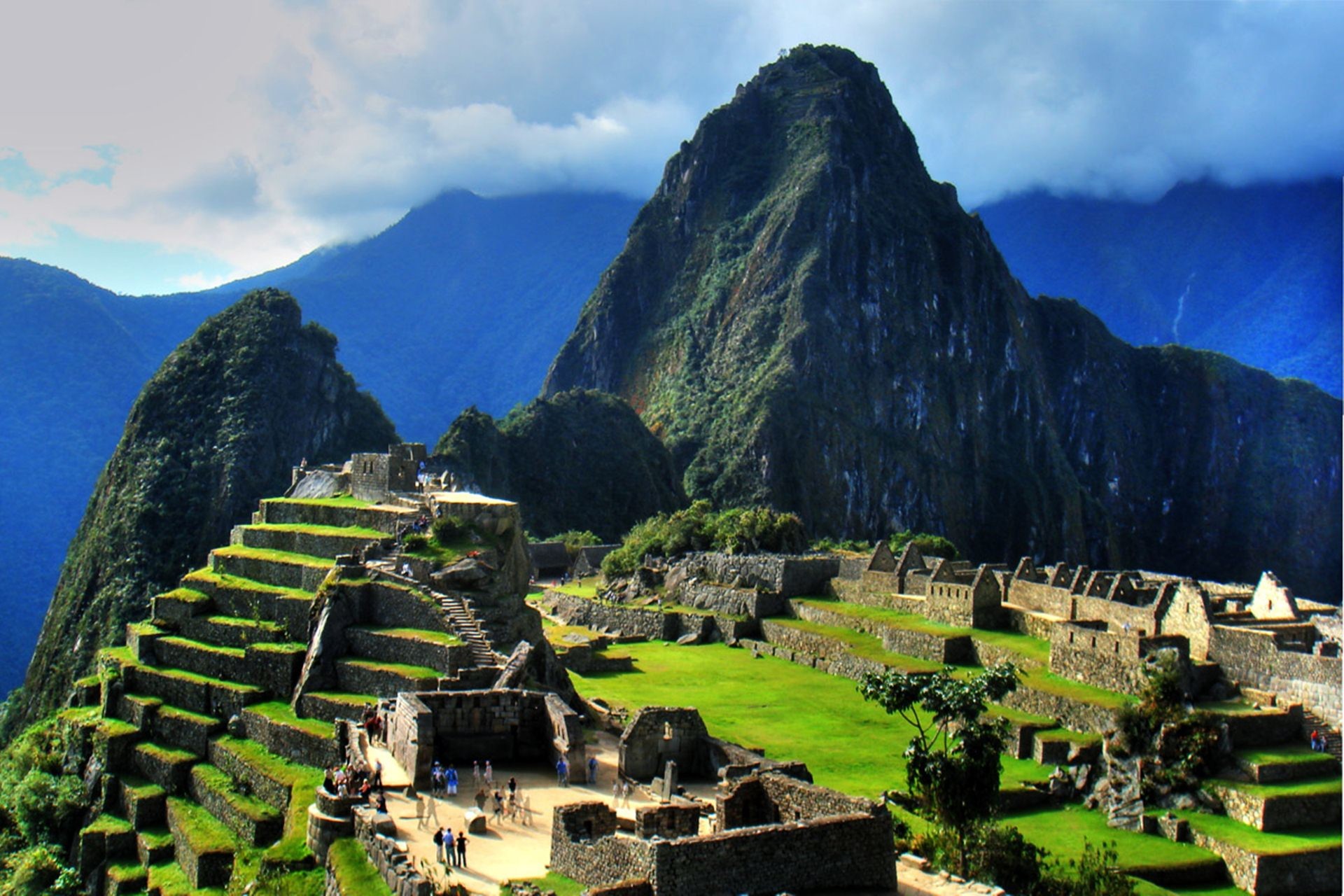 Machu Picchu, Huayna Picchu, Perù, Terrazzamenti, Full HD, sfondo per portatile