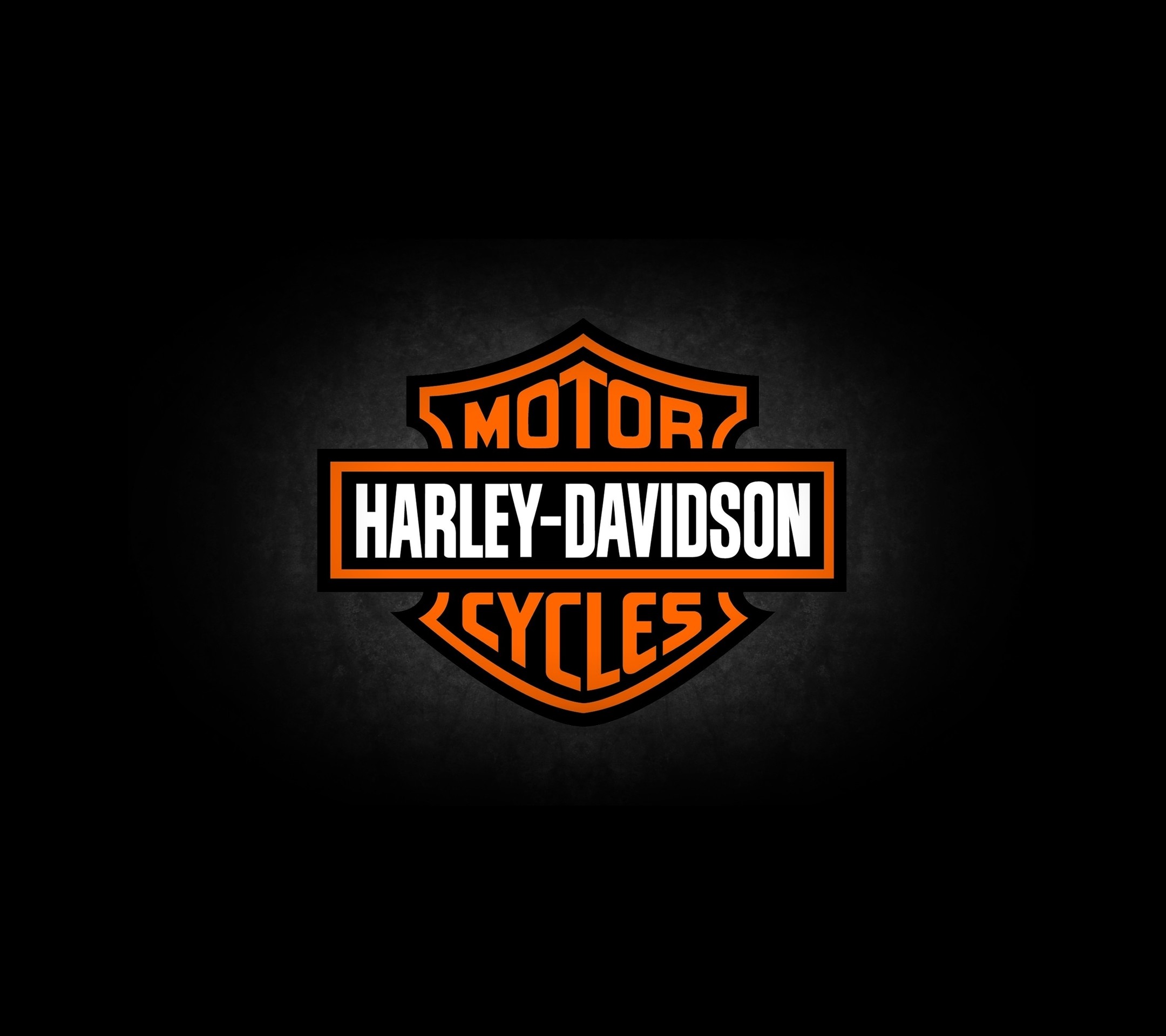 Harley-Davidson, Logo Bar & Shield, Arancione, Sfondo nero, Minimalista, schermata Home iPad