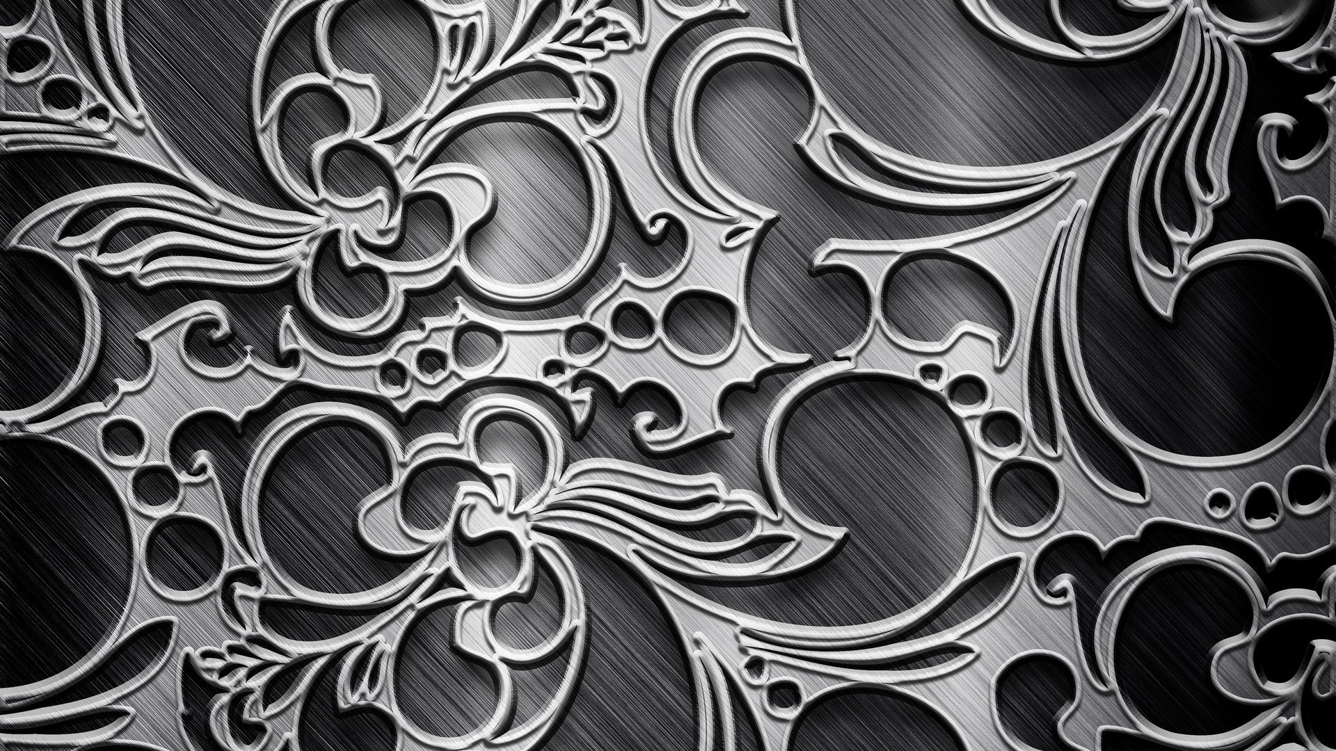 Metallo decorato, Ornamenti floreali, Rilievo, Texture, Full HD, sfondo per PC