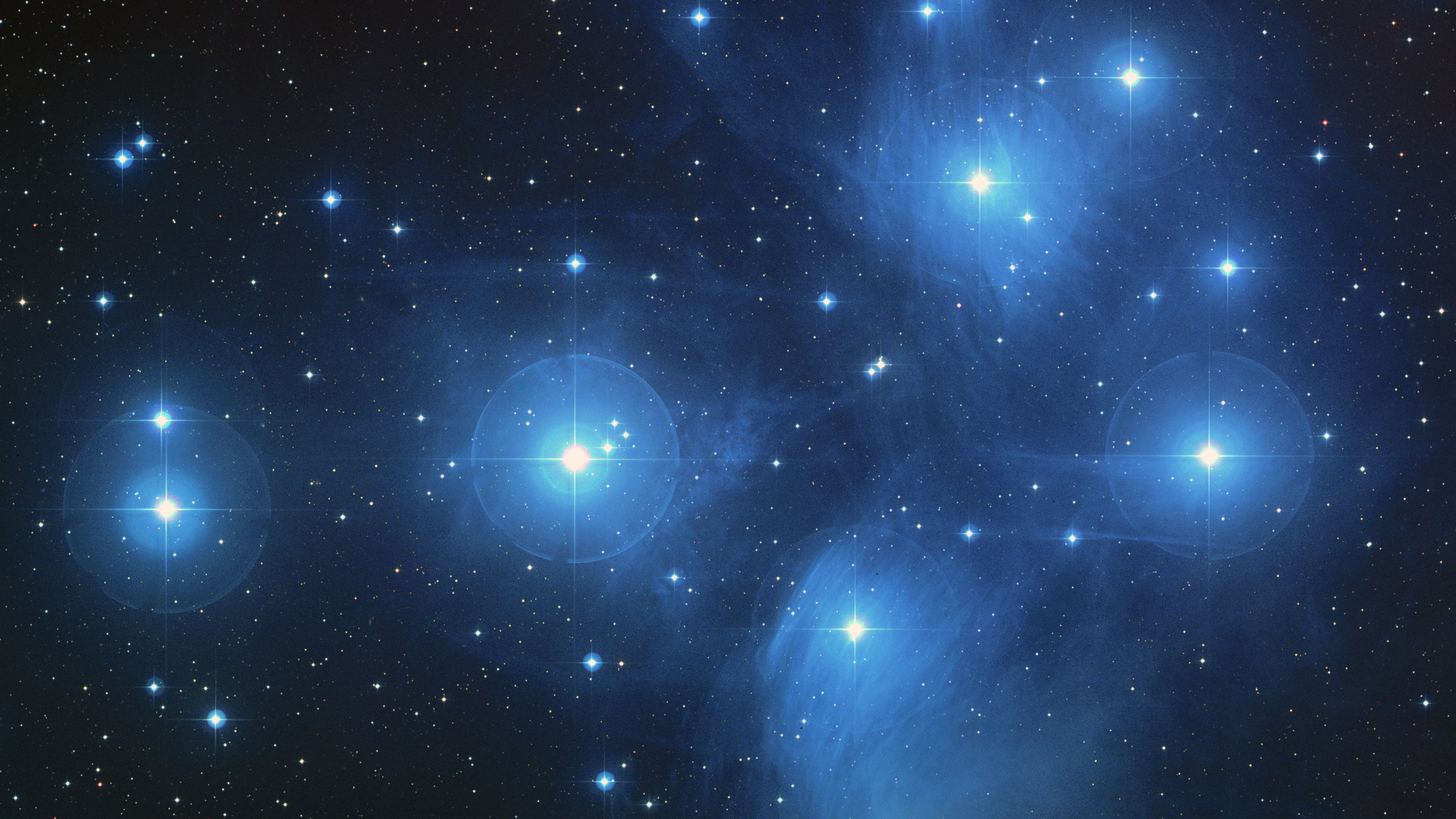 Pleiadi, Ammasso stellare, Stelle, Blu, 2K, sfondo per PC e portatile