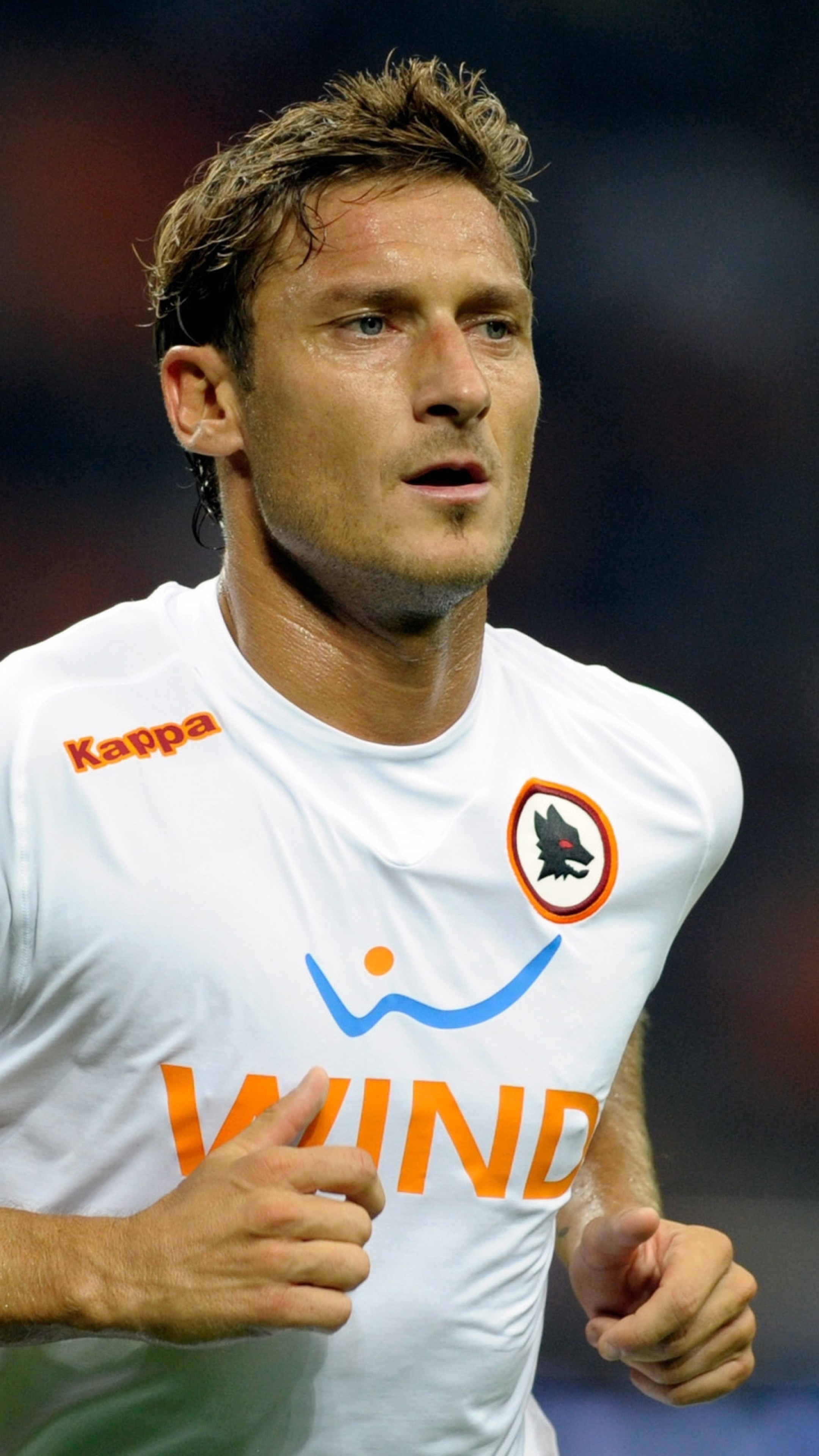 Francesco Totti, AS Roma, Maglia bianca, Kappa, QHD+, schermata di blocco del cellulare