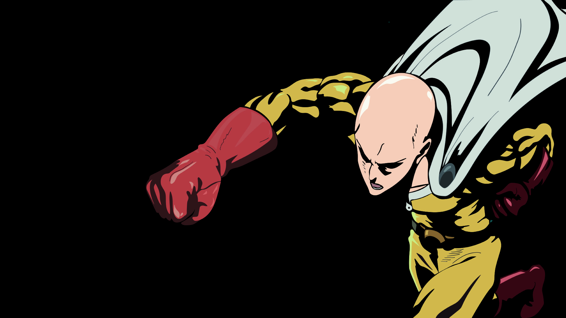 Saitama, One Punch Man, Pugno, Sfondo nero, Full HD, wallpaper desktop