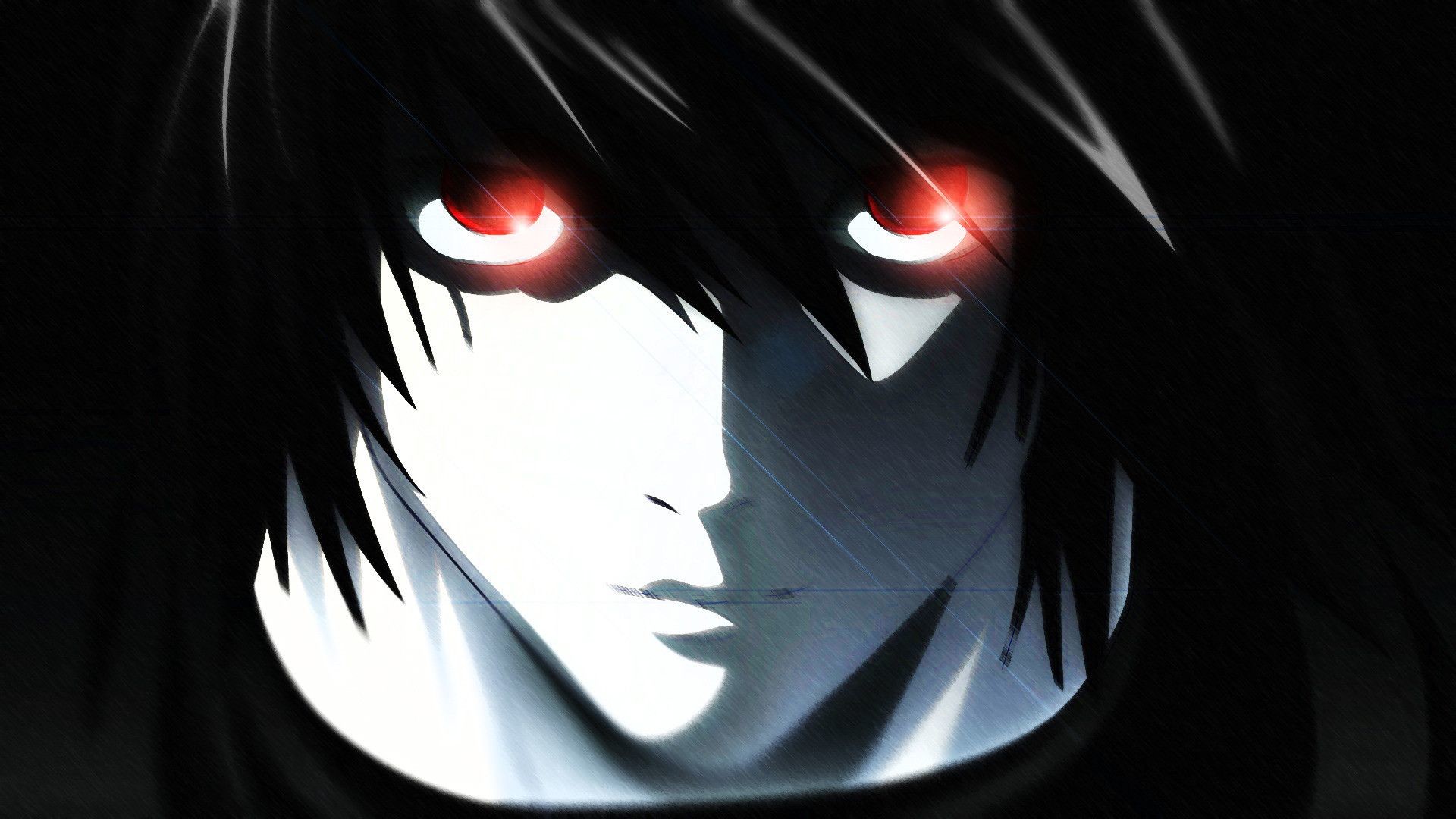L Lawliet, Death Note, Occhi rossi, Primo piano, 16:9 Full HD, sfondo widescreen