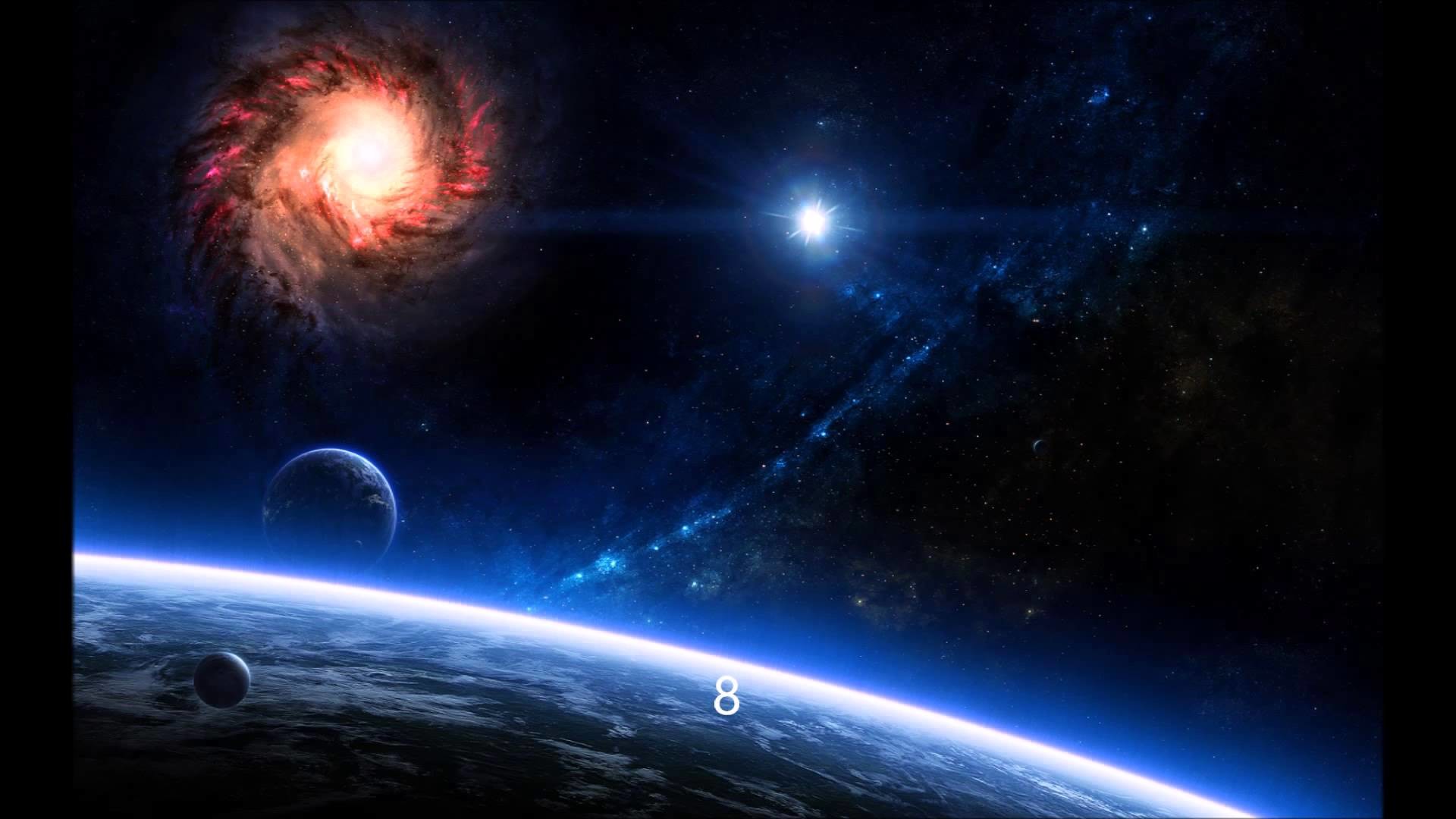 Galassia, Pianeta, Spazio, Stelle, Arte digitale, 16:9 Full HD, sfondo widescreen
