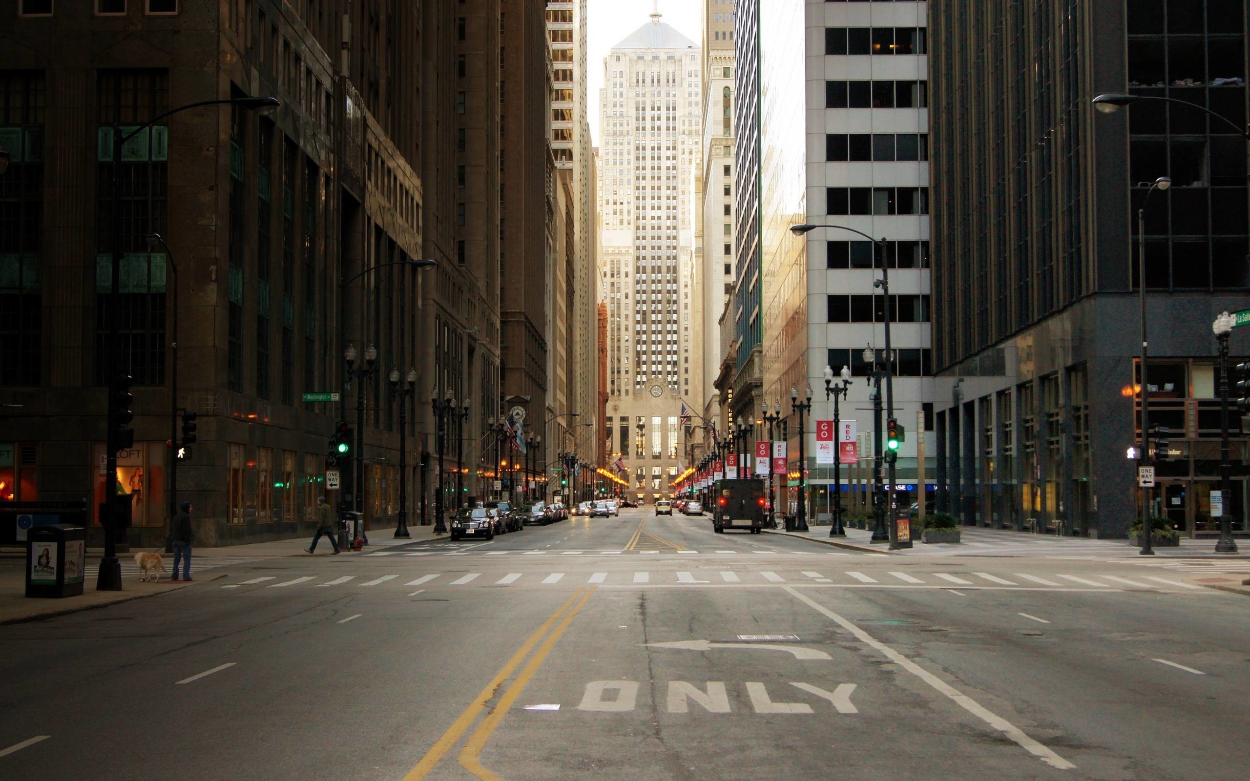 Chicago Board of Trade Building, Chicago, LaSalle Street, Grattacieli, Strada, sfondo per PC