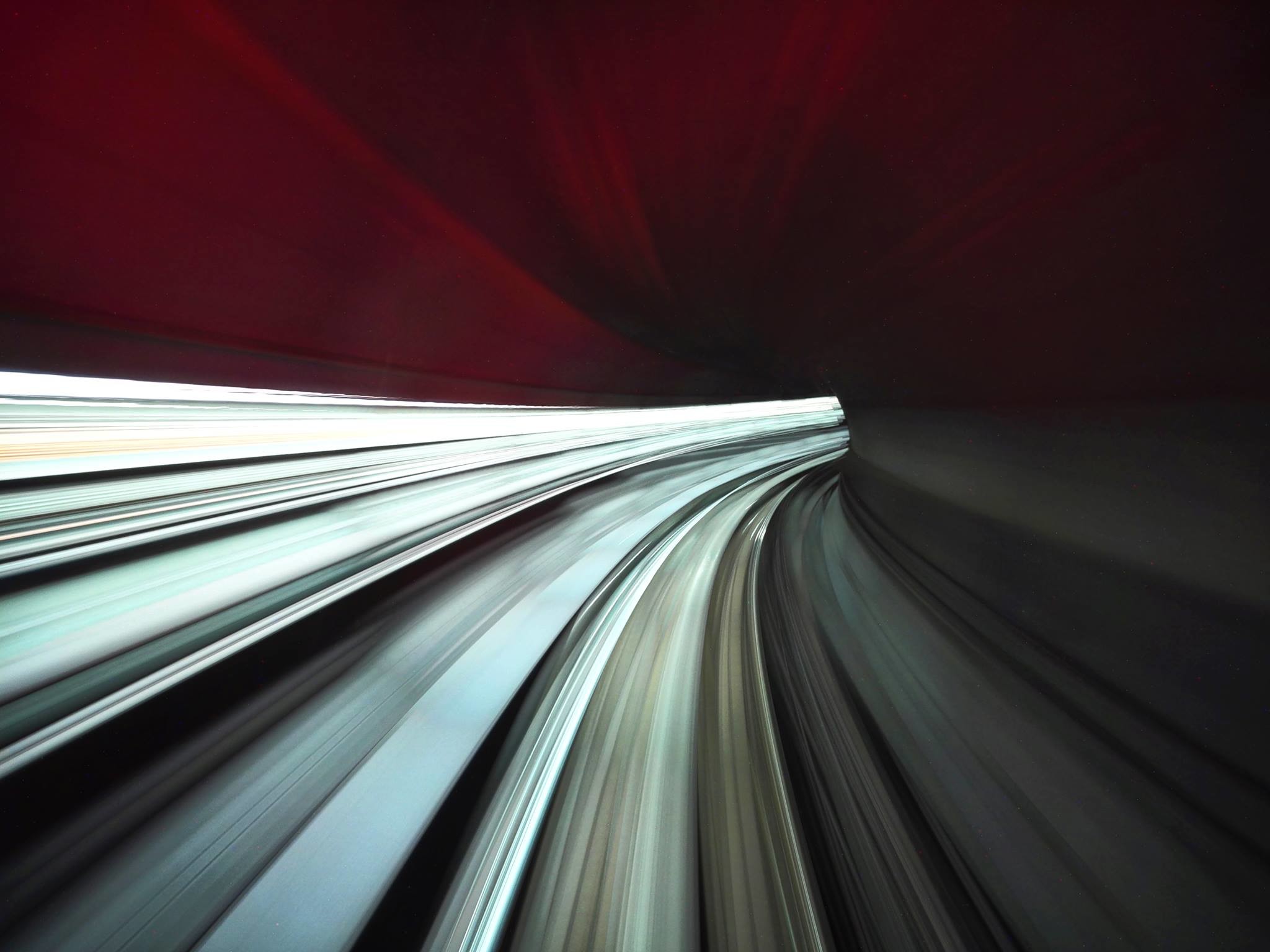 Tunnel, Scie luminose, Velocità, Rosso, wallpaper Huawei P8