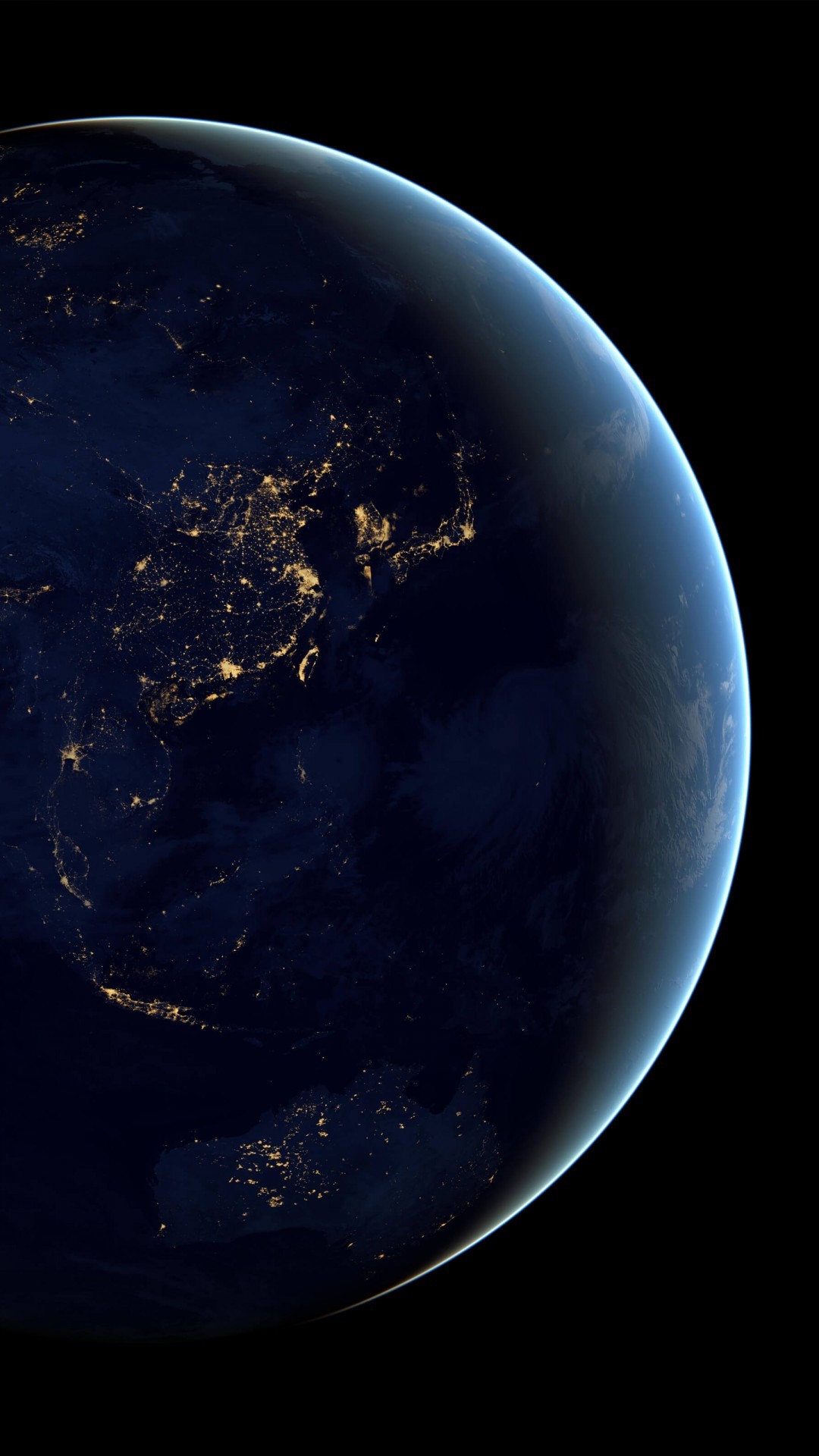 Terra, Notte, Luci della città, Spazio, sfondo per iPhone 7