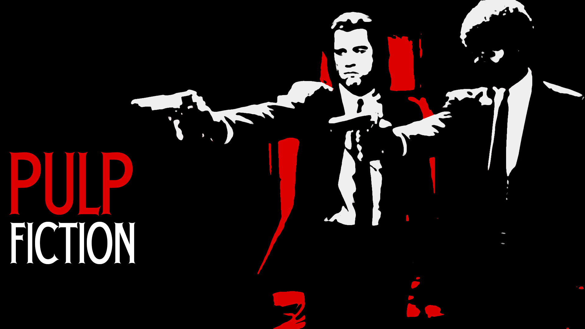 Pulp Fiction, Vincent Vega, Jules Winnfield, Rosso e nero, Full HD, sfondo per portatile