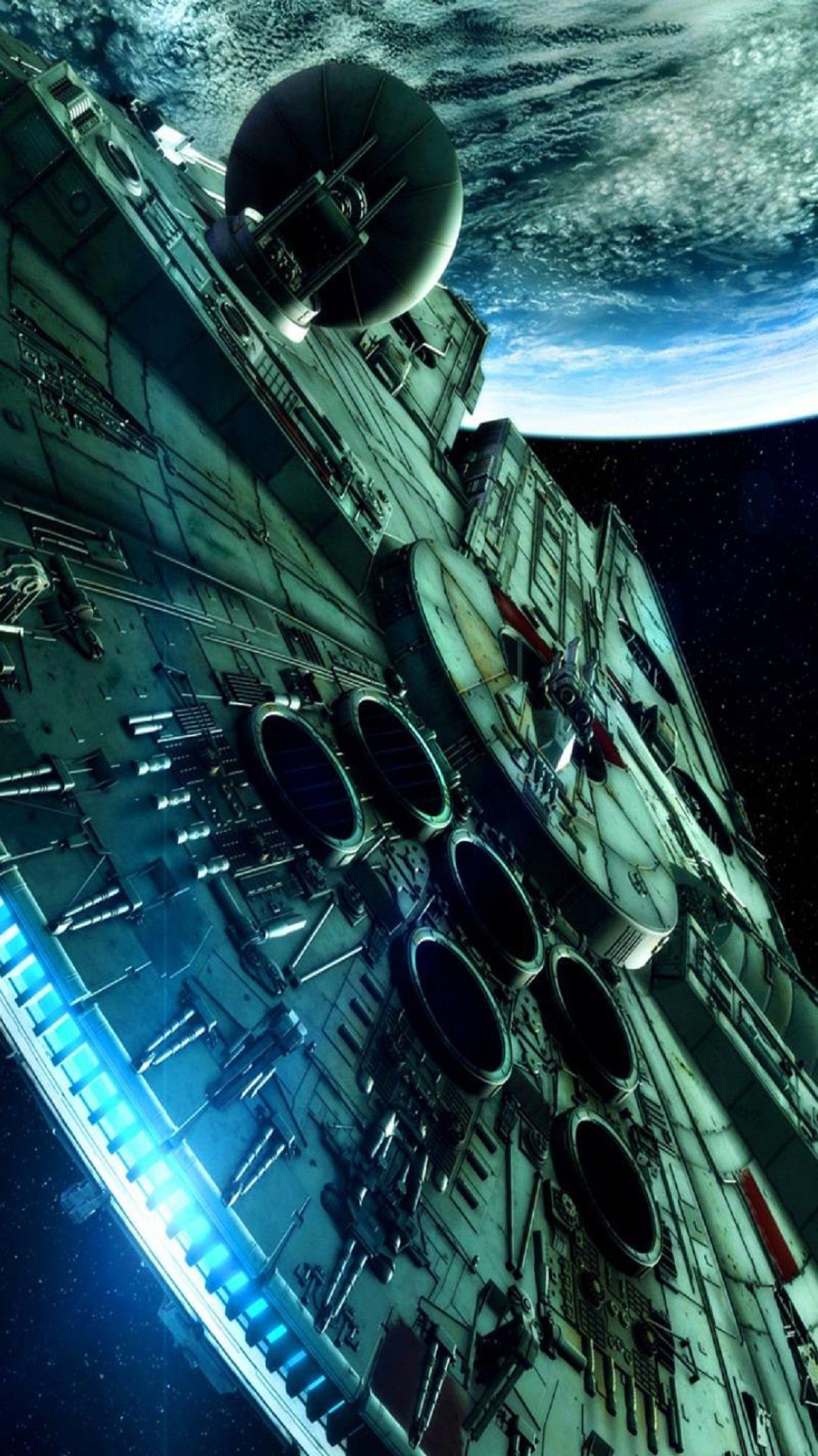 Millennium Falcon, Spazio, Pianeta, Full HD, sfondo verticale per cellulare