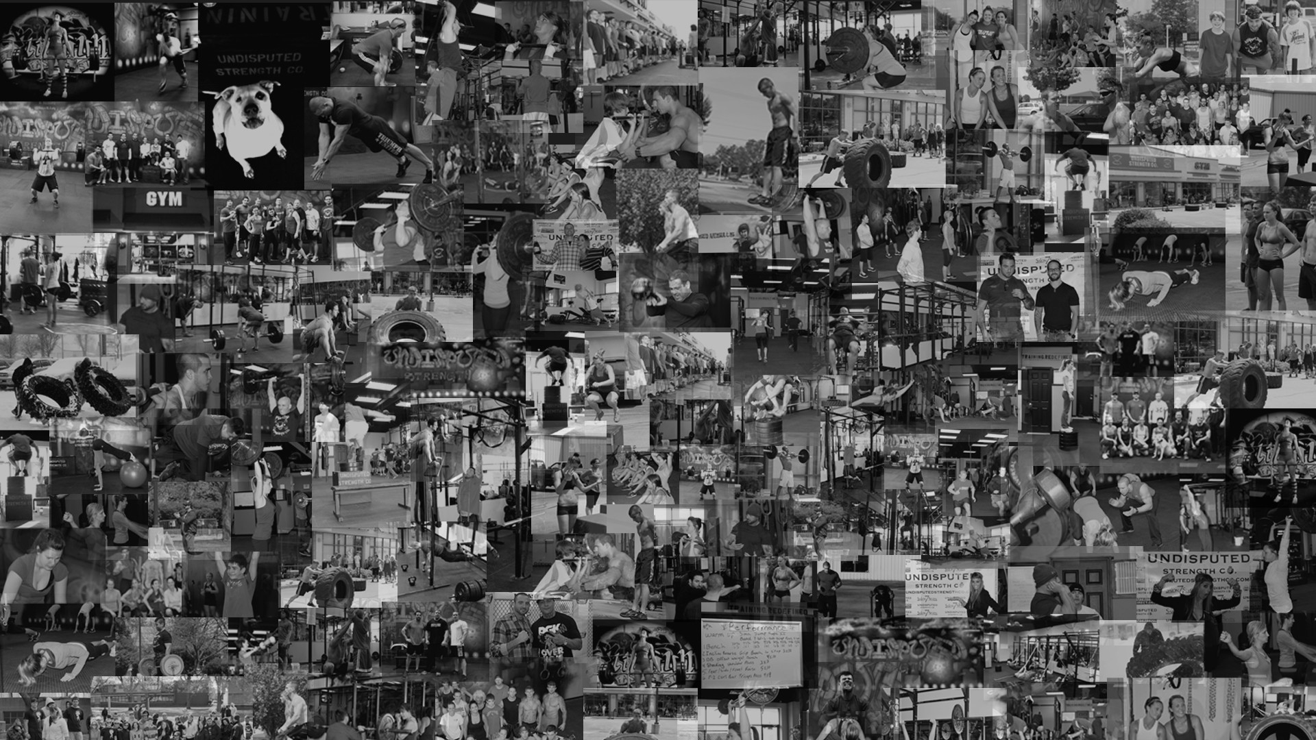 Collage, Foto di palestra, Bianco e nero, Full HD, sfondo desktop