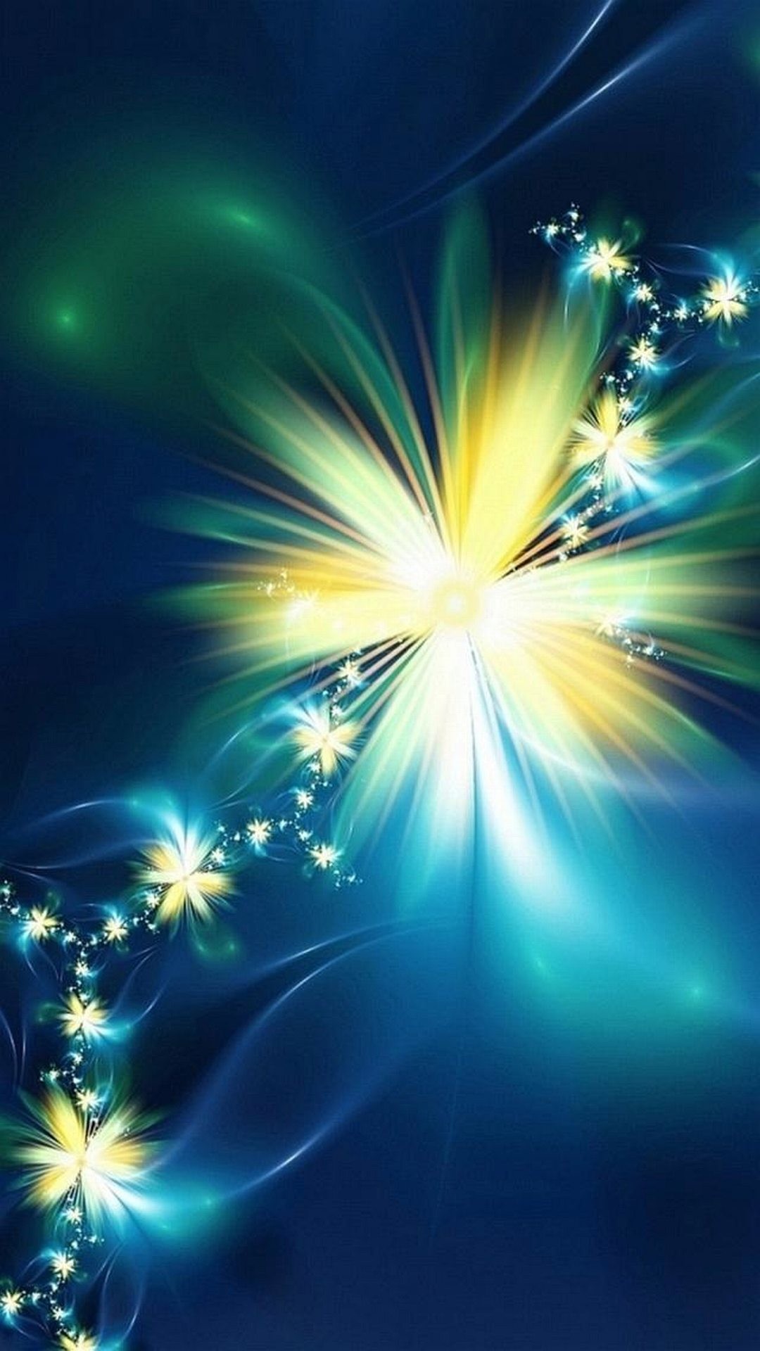 Frattale, Luce, Stelle, Astratto, Full HD, schermata di blocco iPhone 5S