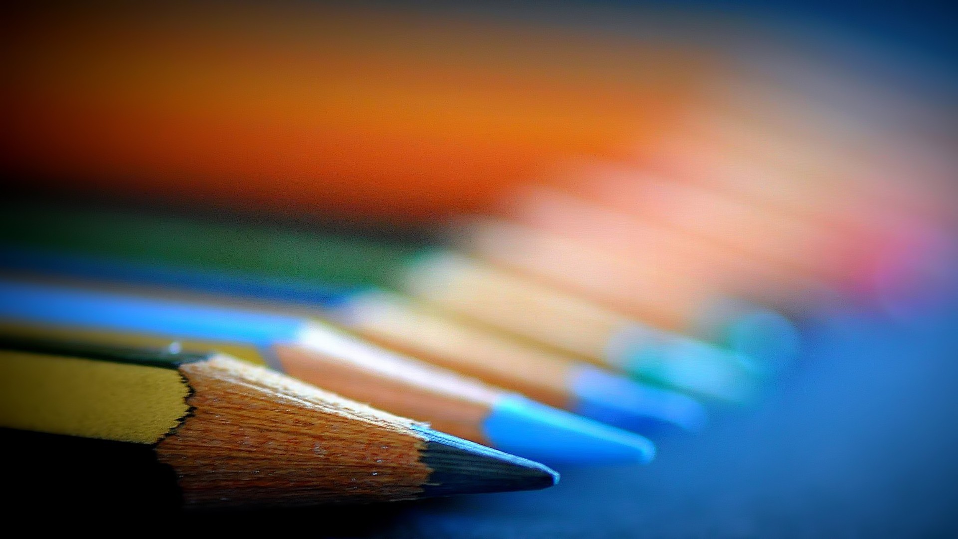 Matite colorate, Sfocato, Primo piano, 1920x1080, immagine di sfondo