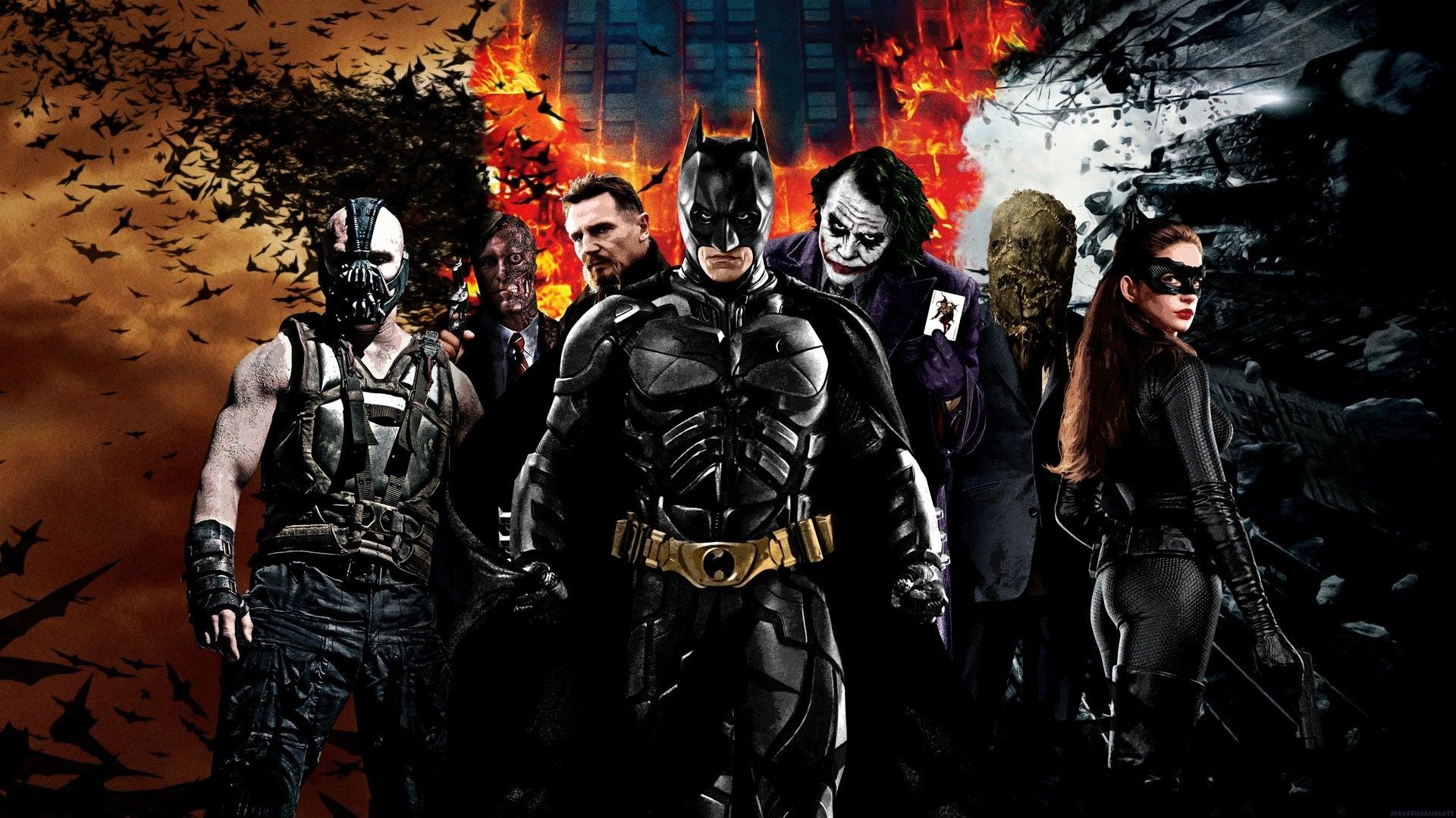Il cavaliere oscuro - Il ritorno, Batman, Bane, Catwoman, Joker, sfondo per portatile