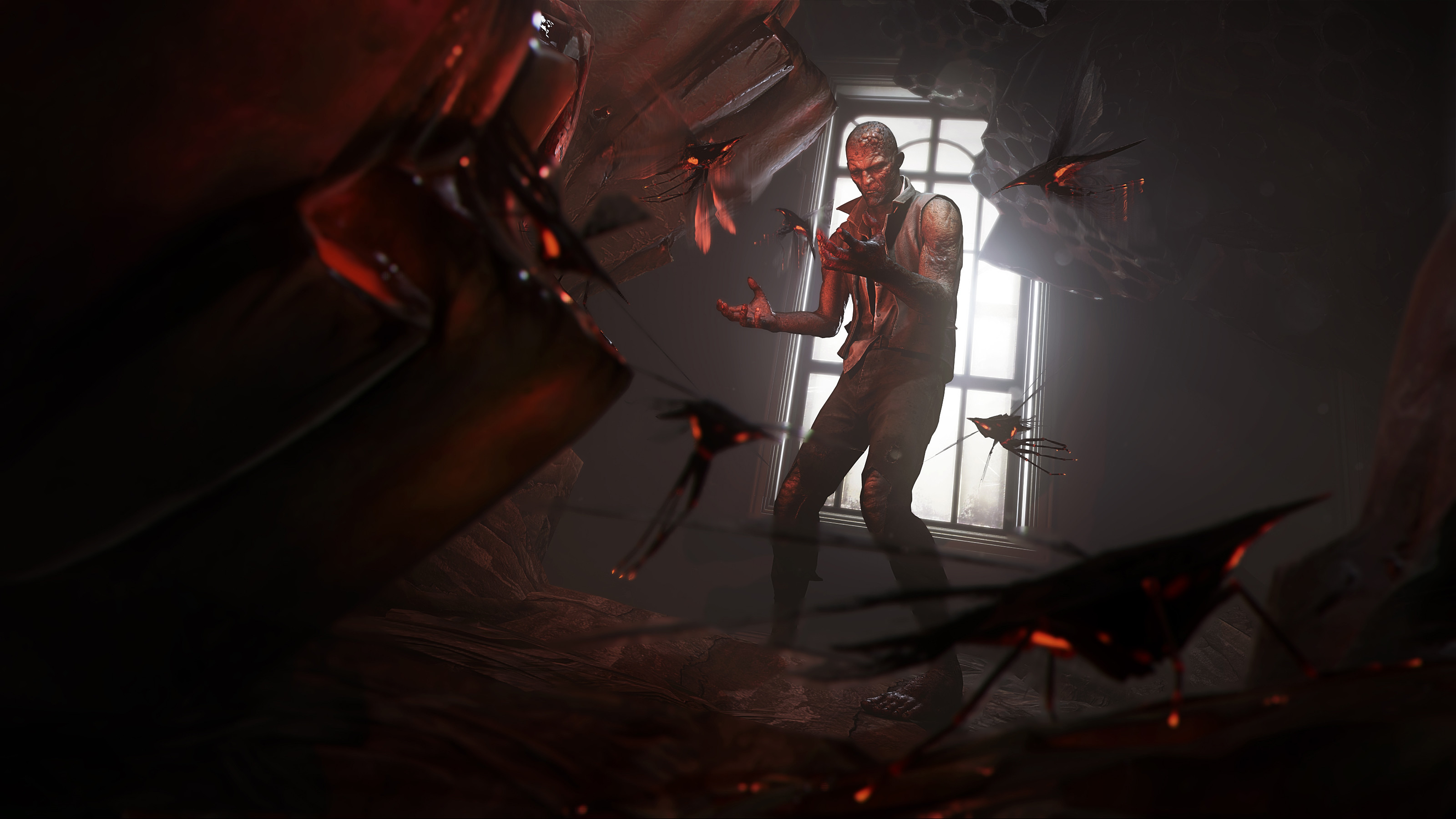 Dishonored 2, Bloodfly, Scena di gioco, Rosso, 2K, sfondo desktop