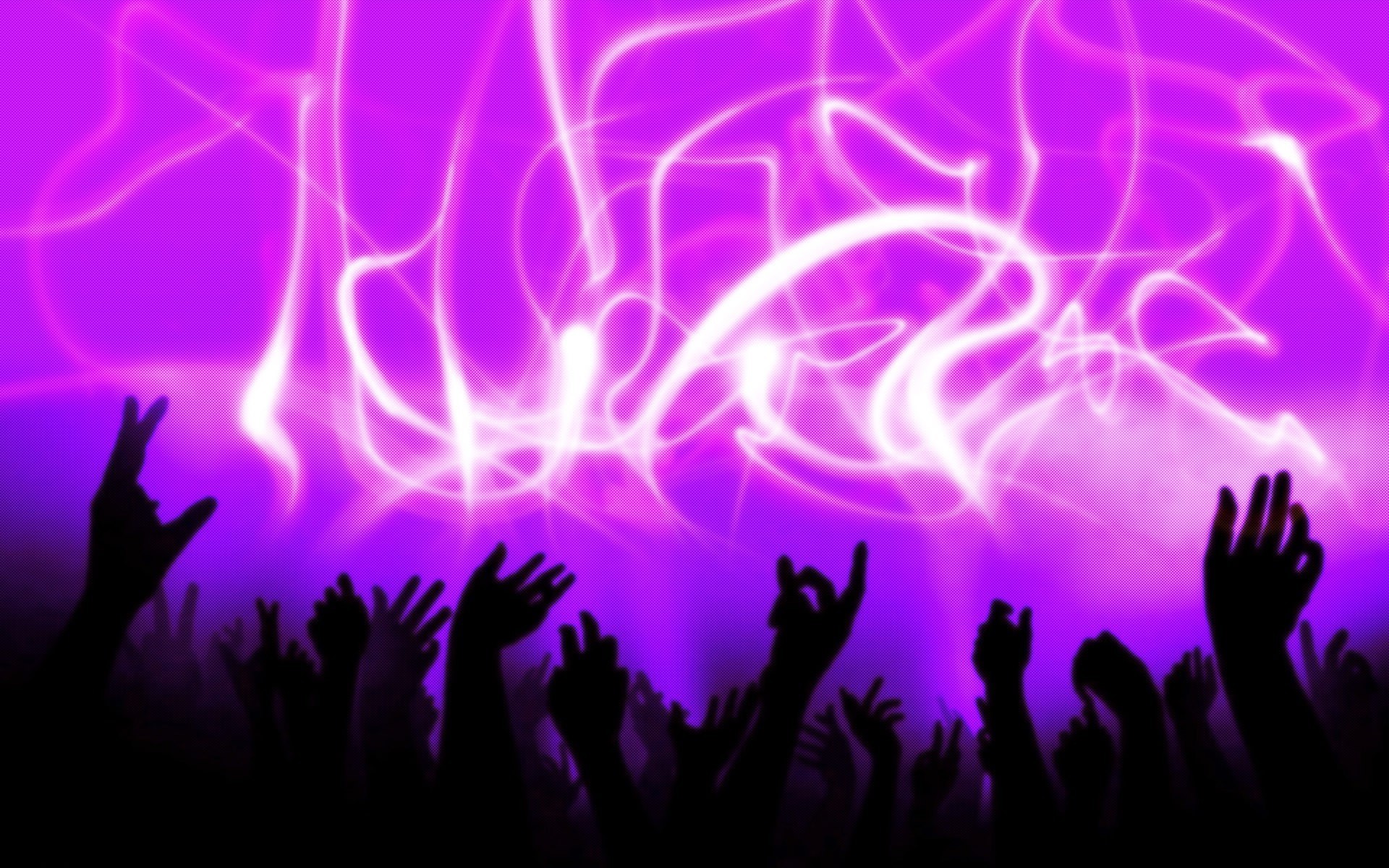 Concerto, Mani alzate, Luci viola, Rave, 1920x1200, immagine di sfondo