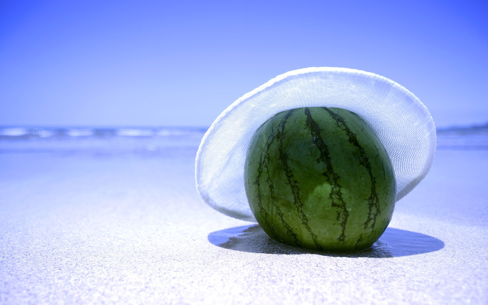 Anguria, Cappello, Spiaggia, Estate, Full HD, sfondo PC
