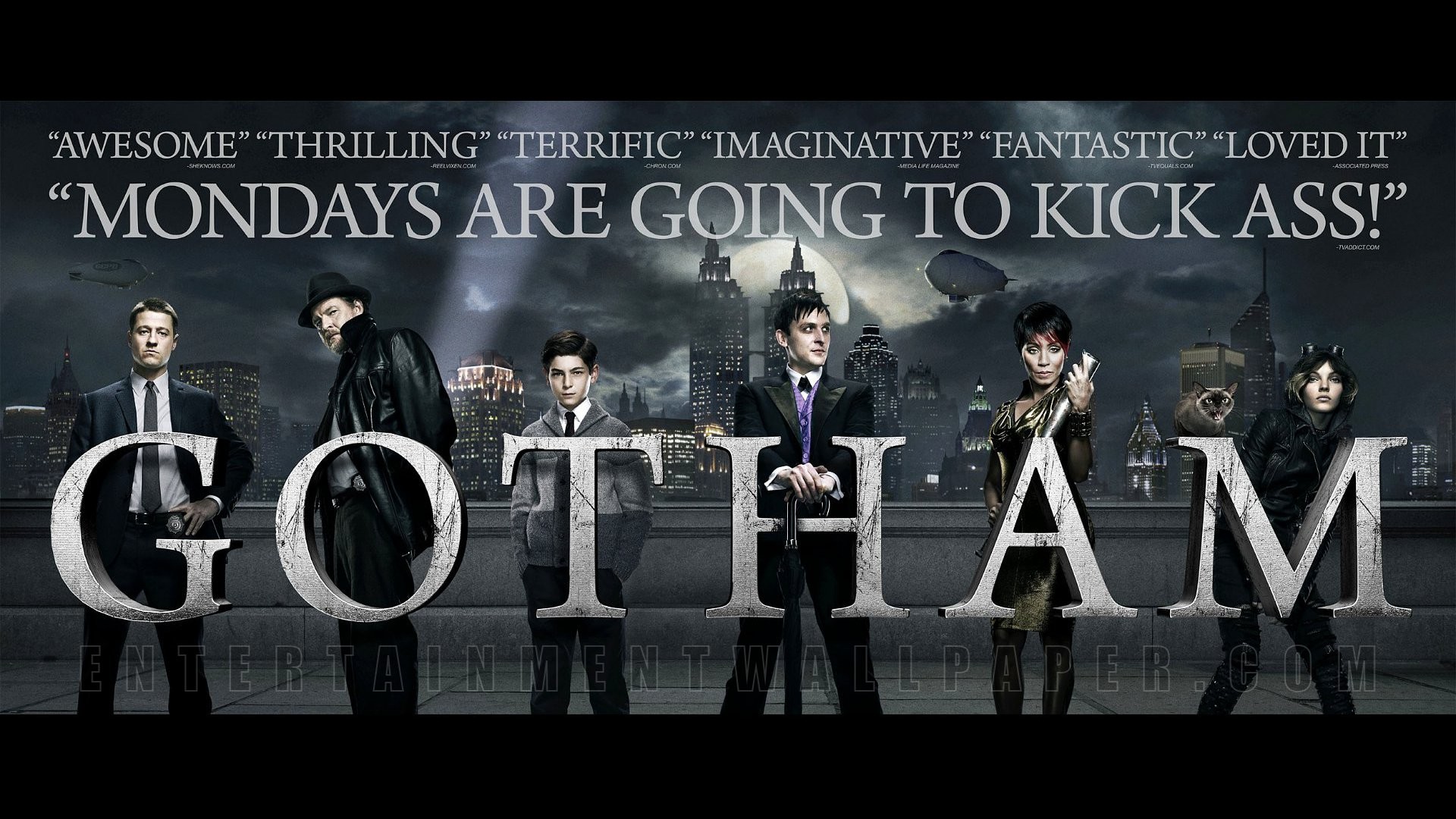 Gotham, Logo, Cast, Poster, 1920x1080, sfondo per PC
