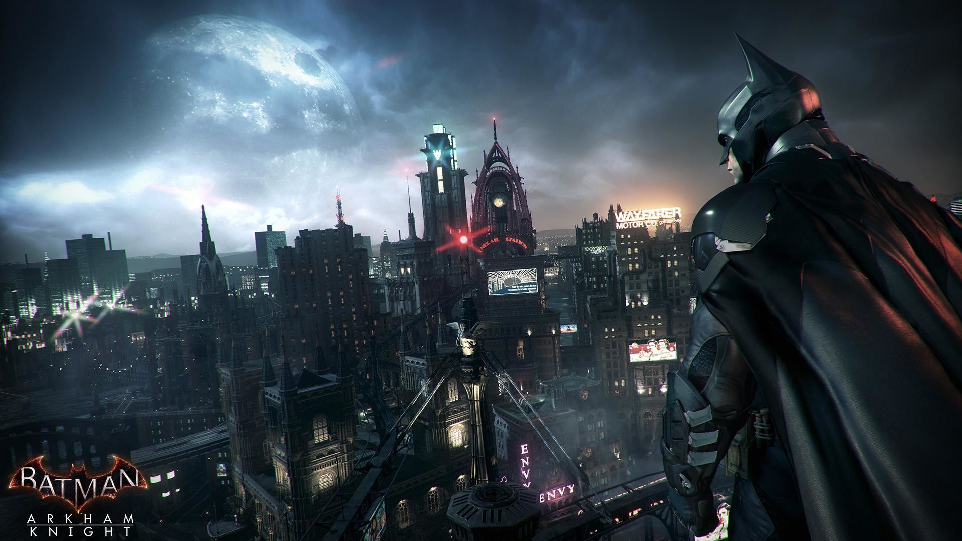 Batman, Batman: Arkham Knight, Gotham City, Notte, Full HD, wallpaper per PC