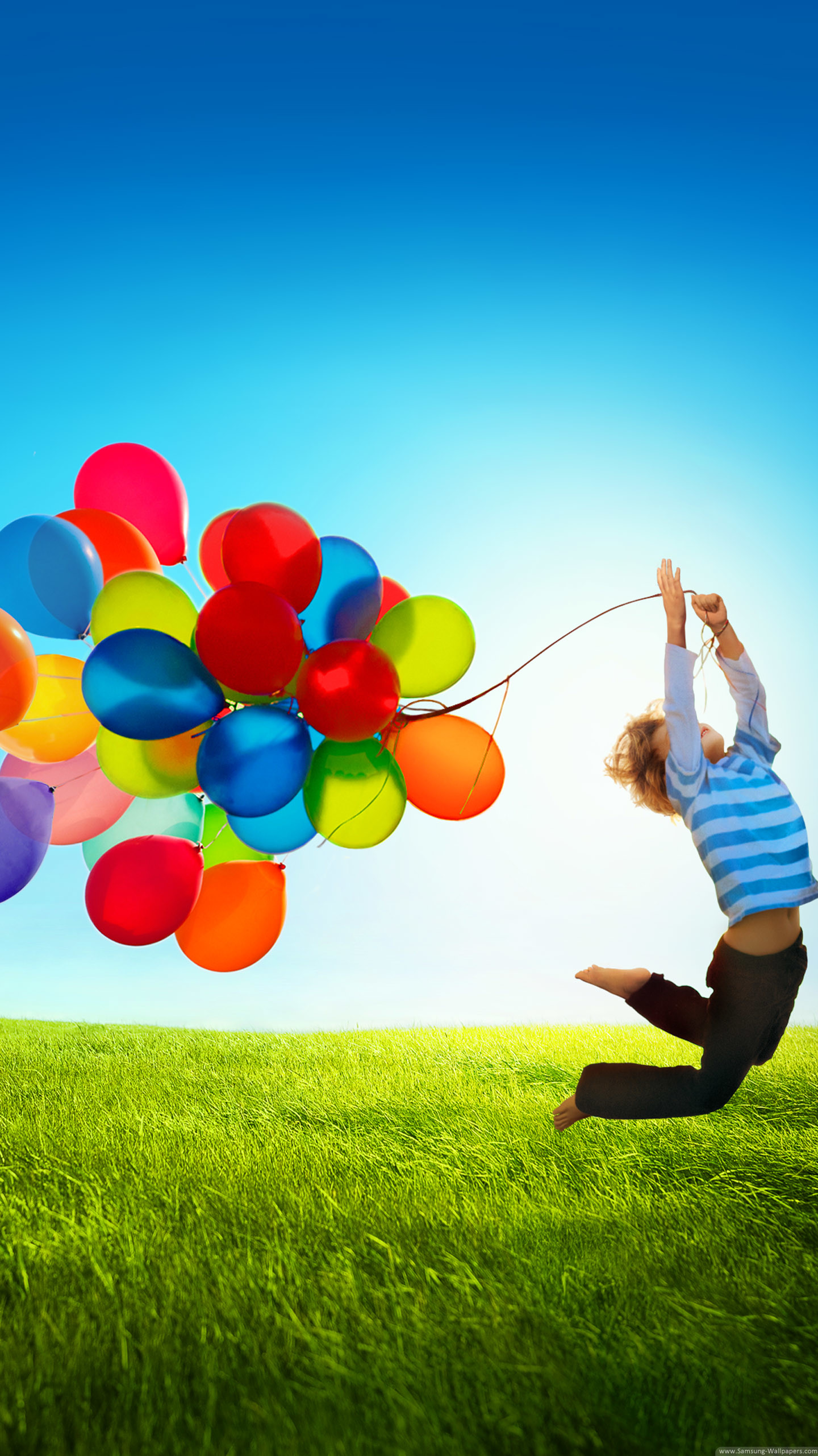Samsung Galaxy S4, Samsung, Palloncini, Prato, Verticale, QHD+, sfondo per smartphone