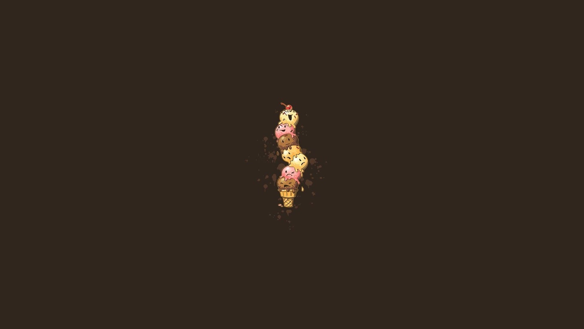 Gelato, Coni, Marrone, Illustrazione, 16:9 Full HD, sfondo widescreen