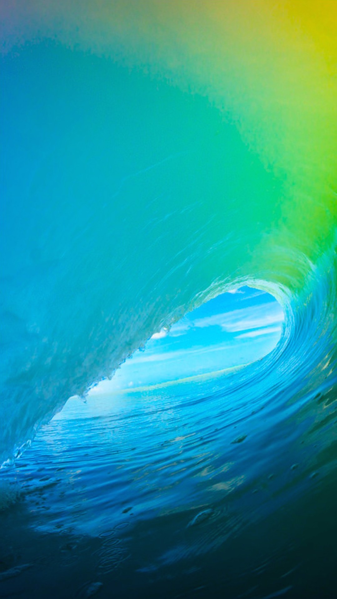 iOS 9, Onda, Blu, Verde, 1080x1920, schermata di blocco iPhone