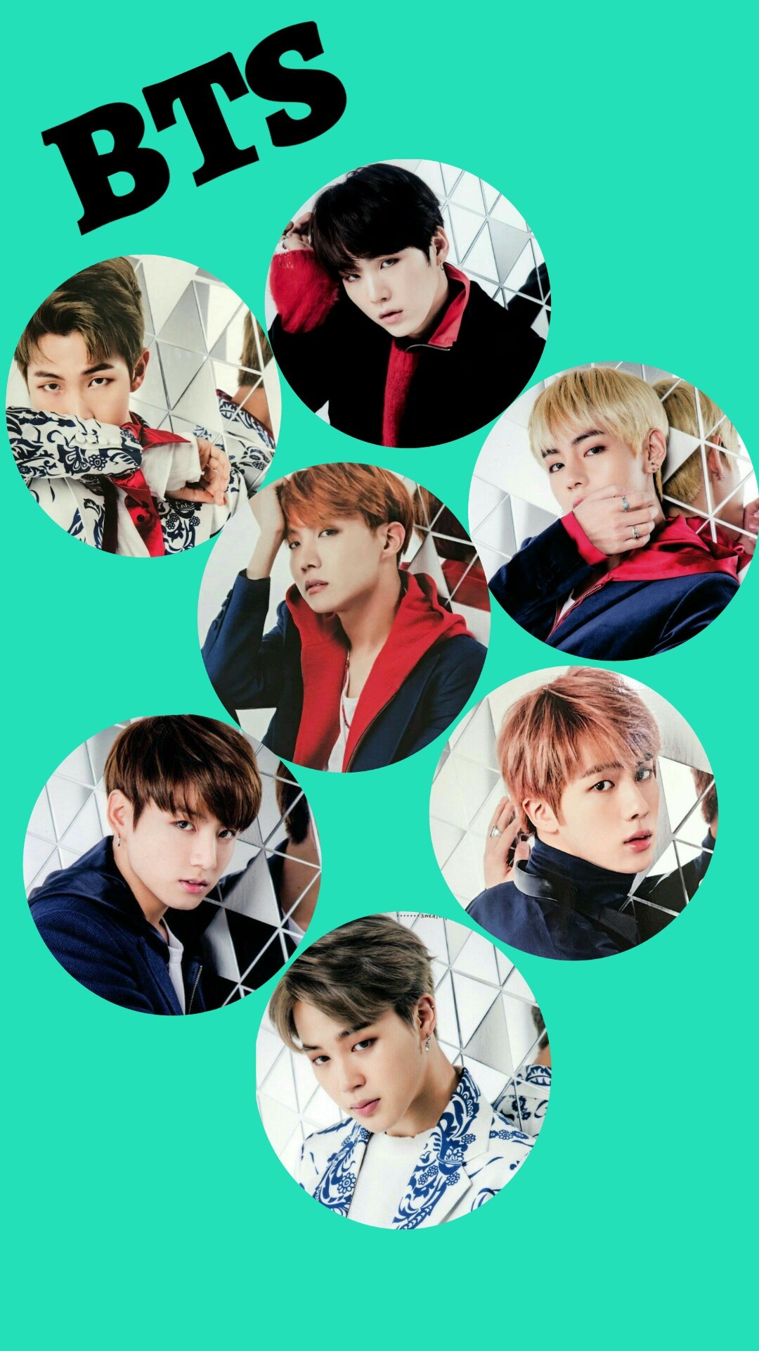 BTS, Collage, Verde acqua, 1080x1920, schermata di blocco iPhone