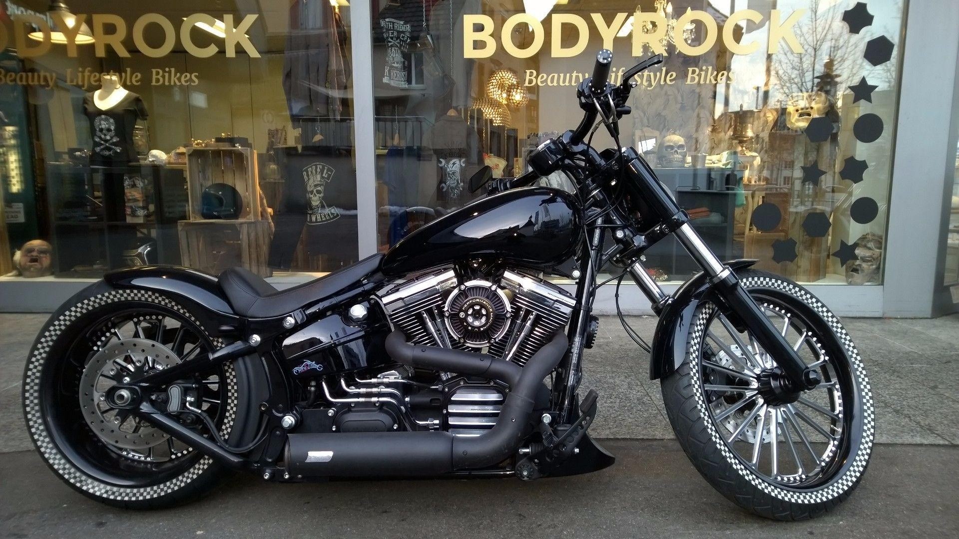 Harley-Davidson Softail, Harley-Davidson, Bodyrock, Moto custom, Vetrina, sfondo desktop Full HD