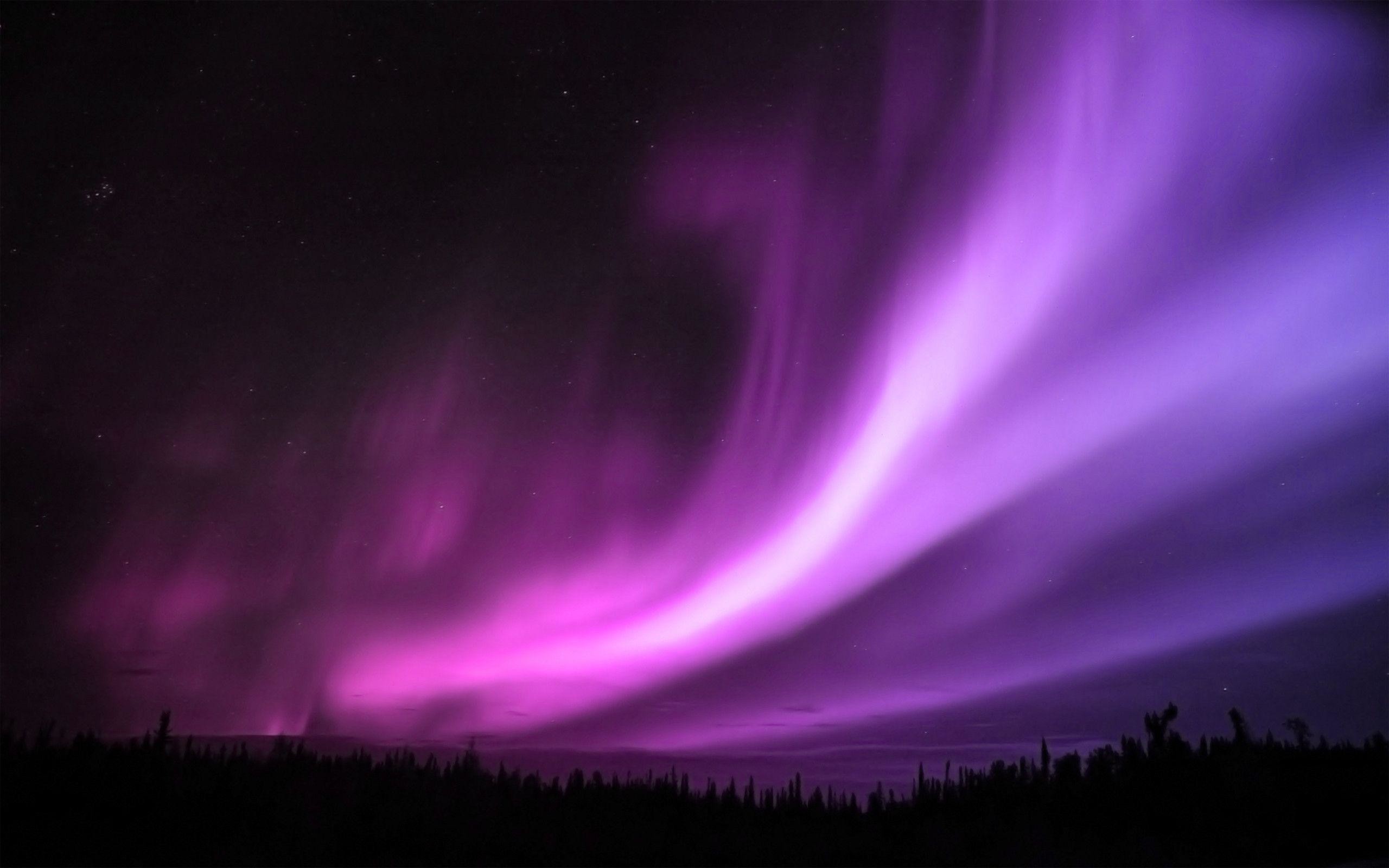 Aurora boreale, Mac OS X, Viola, Notte, 2560x1600, immagine di sfondo