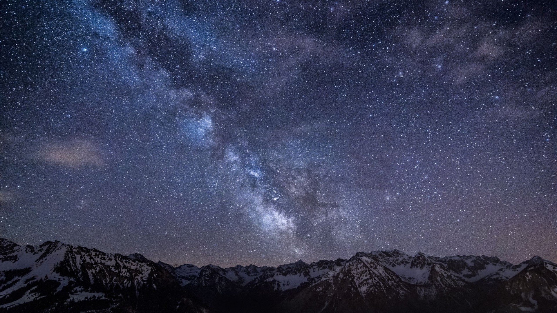 Via Lattea, Catena montuosa, Nuvole, Full HD 1080p, sfondo desktop