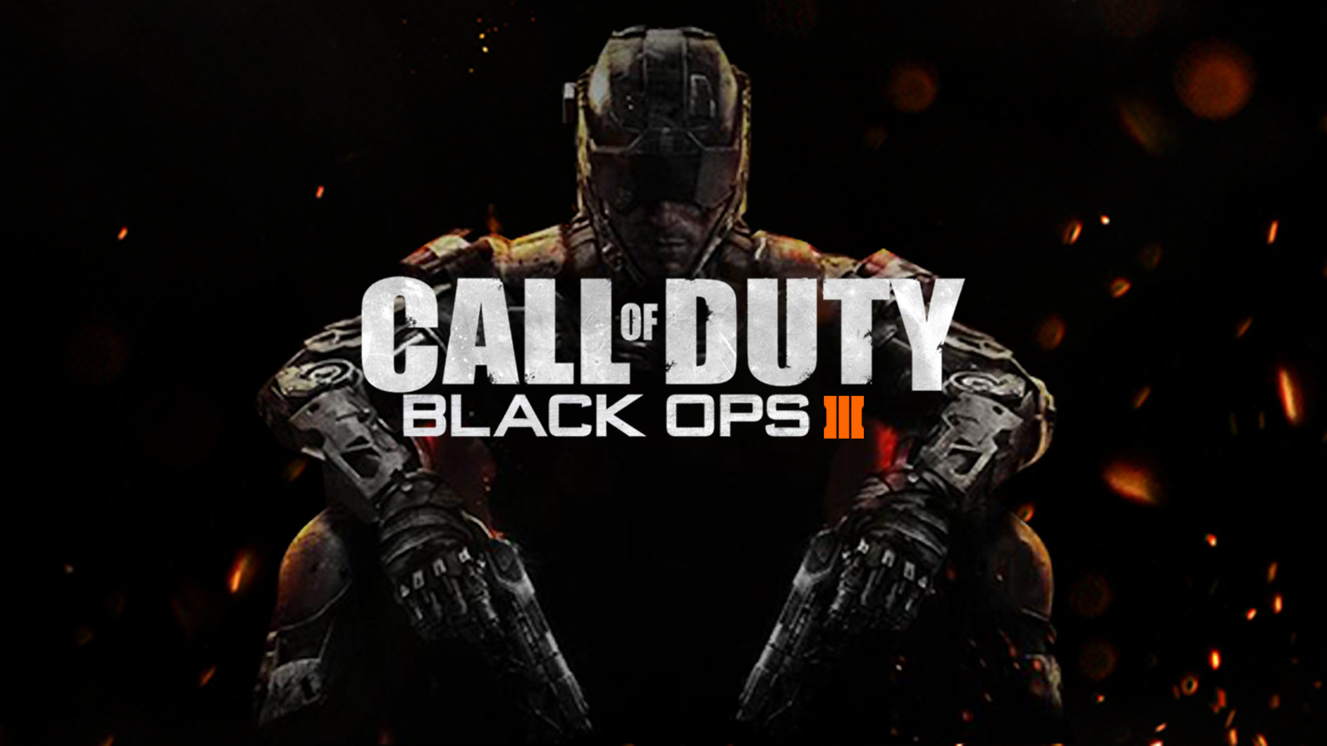 Call of Duty: Black Ops III, Logo, Soldato, Scintille, 16:9 Full HD, sfondo widescreen